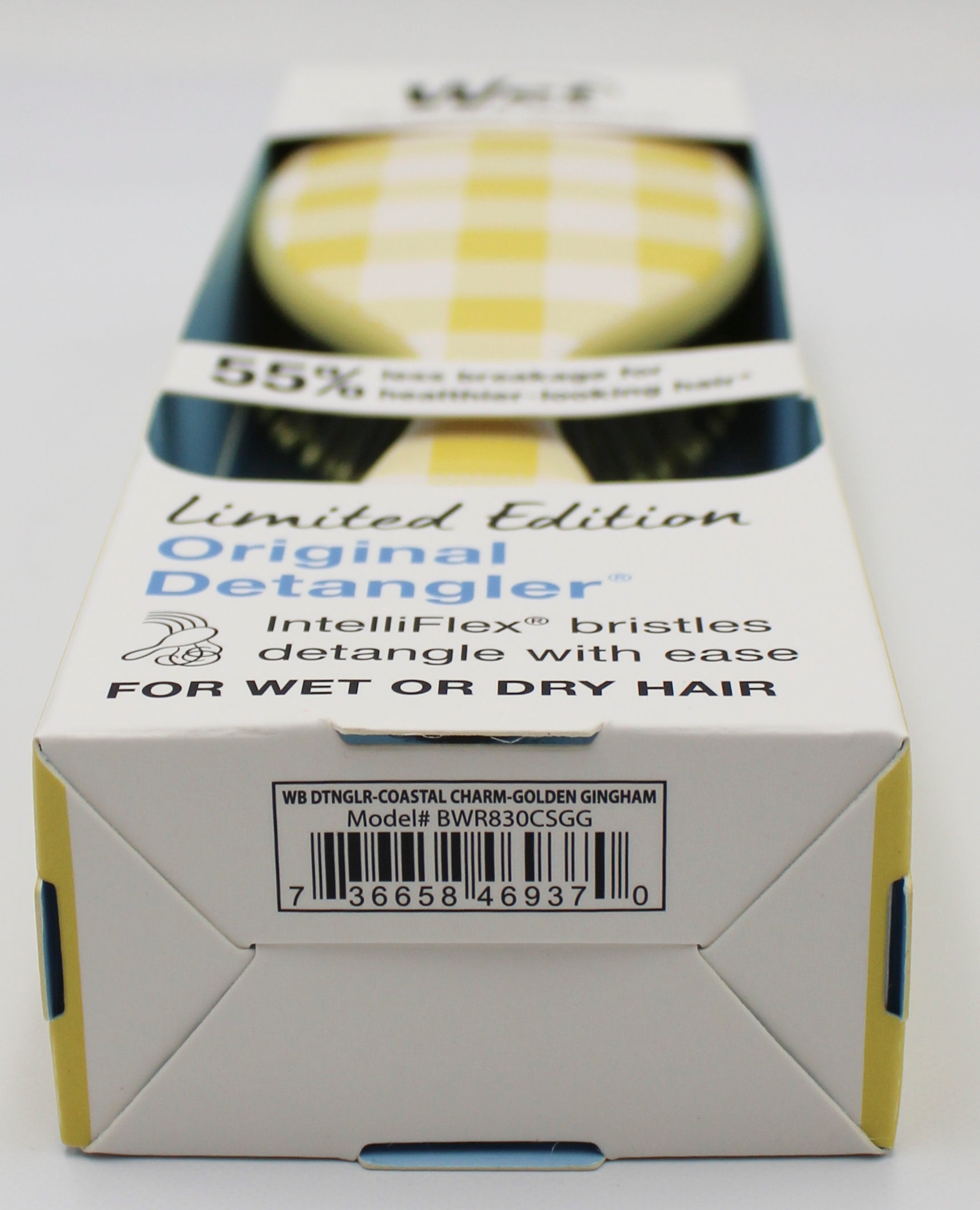 WET BRUSH DETANGLER COASTAL CHARM GOLDEN GINGHAM NI