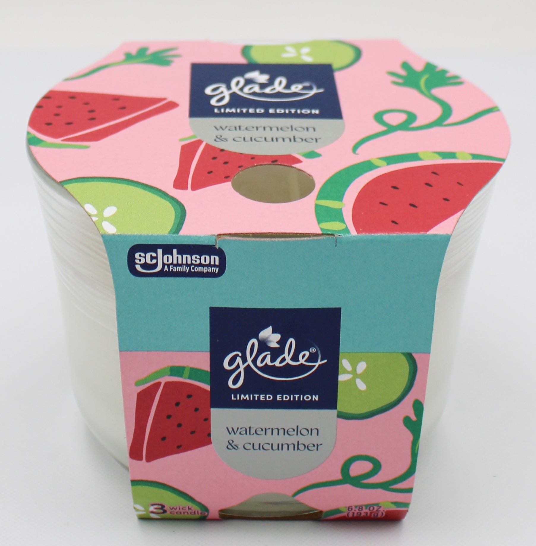 GLADE 3-WICK CANDLE WATERMELON & CUCUMBER 6.8oz US
