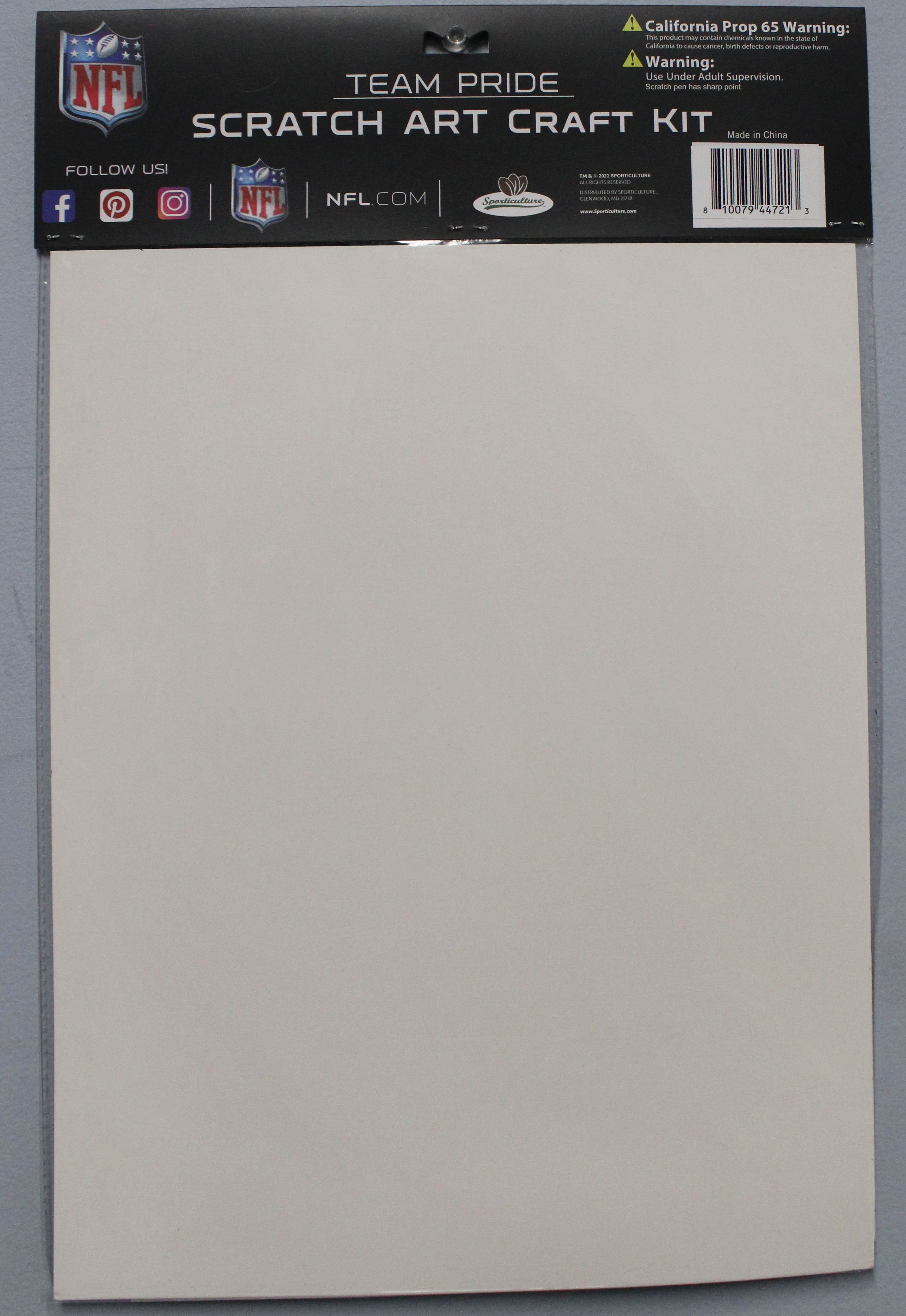 OFFICIALLY LICENSED NEW ENGLAND PATRIOTS SCRATCH ART CRAFT KIT