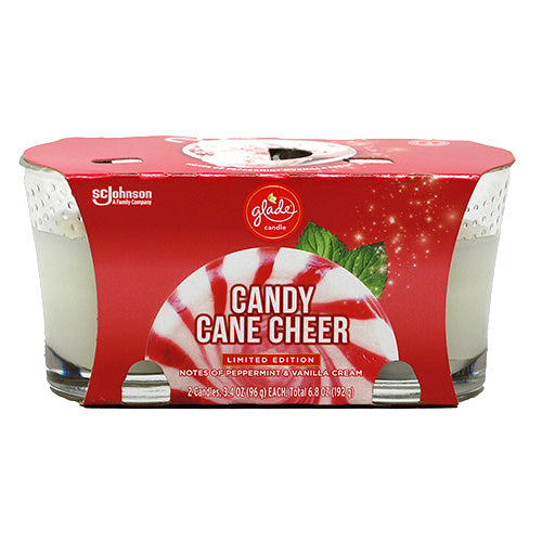 GLADE CANDLE 3.4oz/2CT-CANDY CANE
