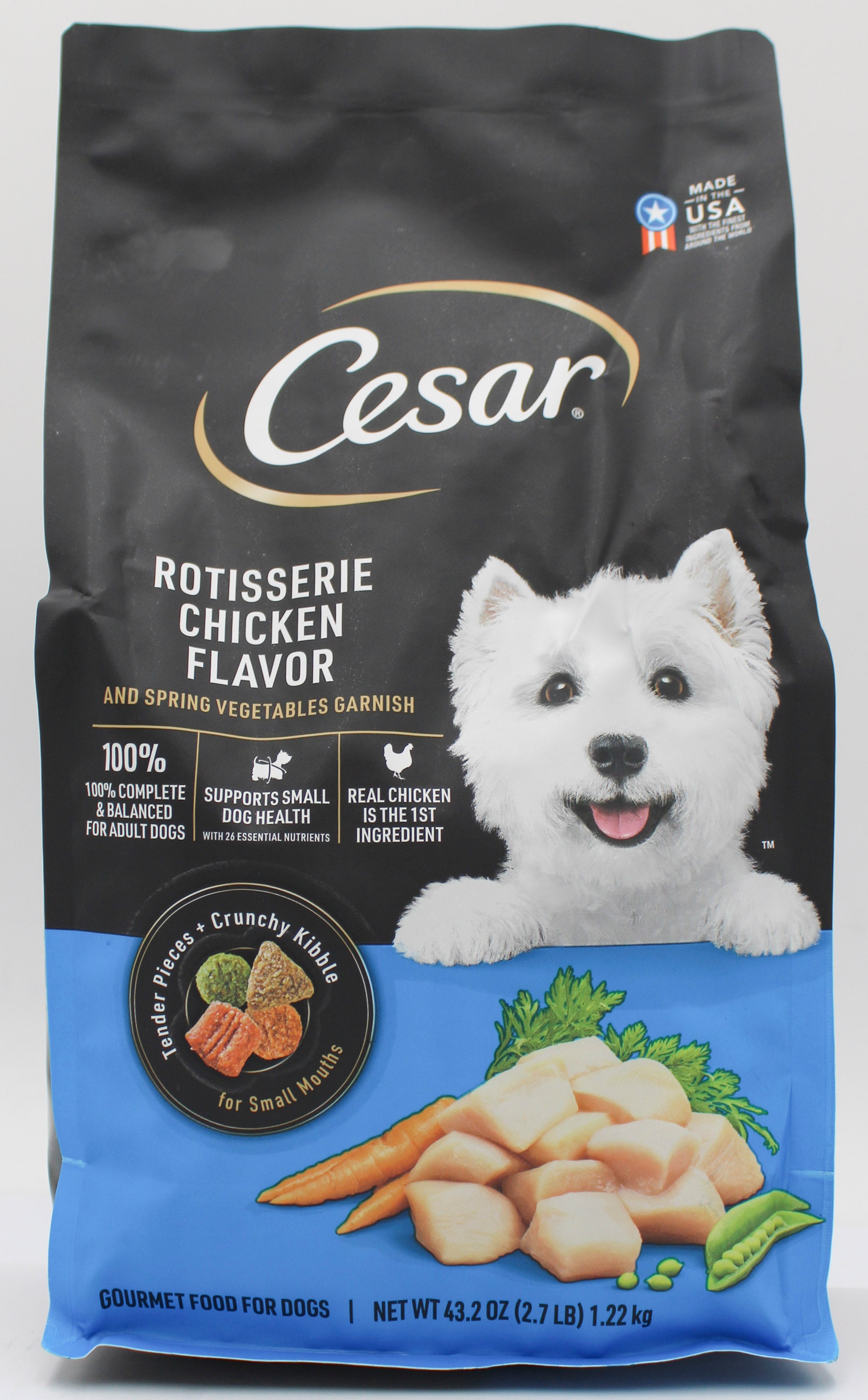 CESAR SM. BREED CHICKEN & VEGETABLE DRY DOG FOOD 2.7lb BB 1/1/2027