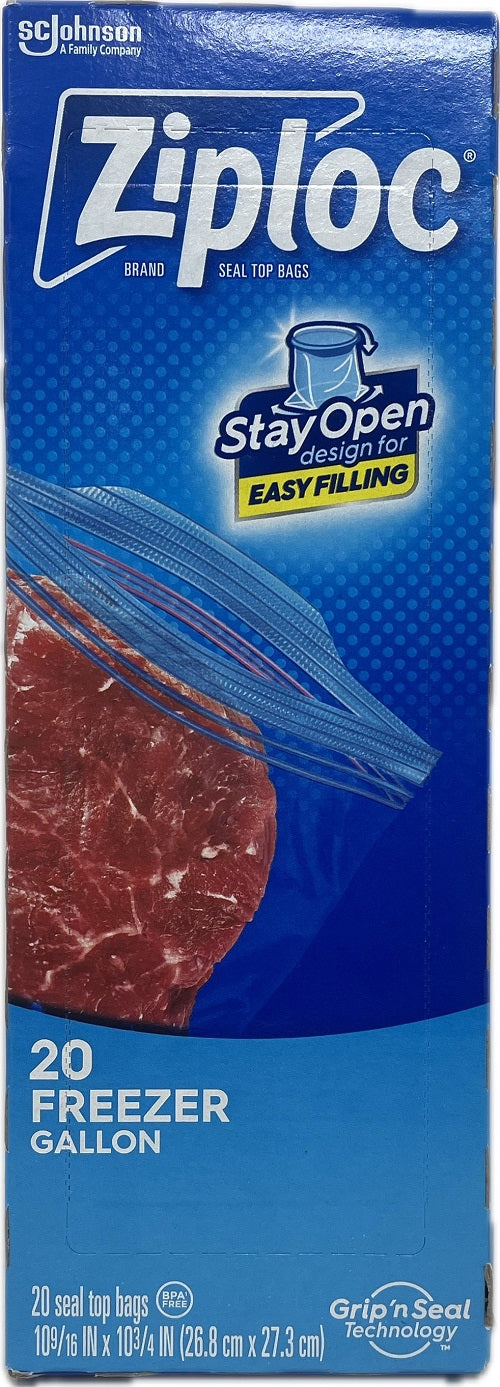SP ZIPLOC FREZER BAG 20CT/GALLON