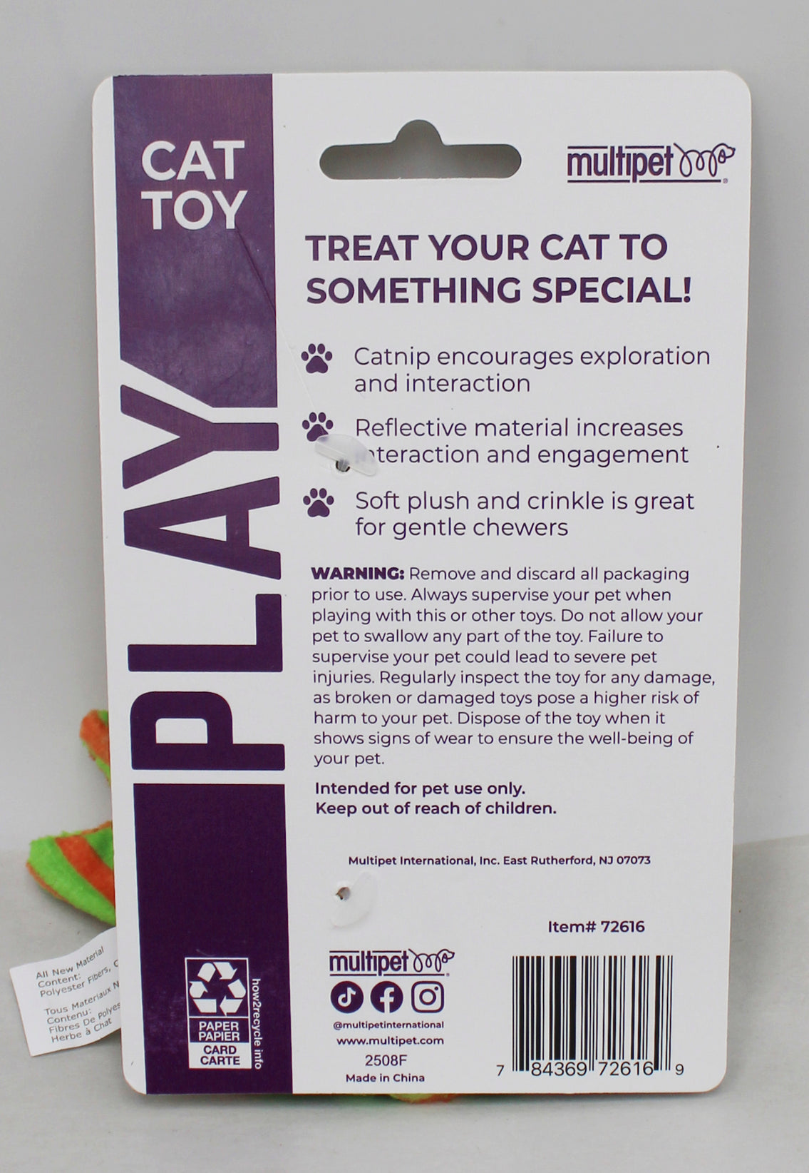Multipet Mirror Cat Toy with Catnip Assorted 5 Inch