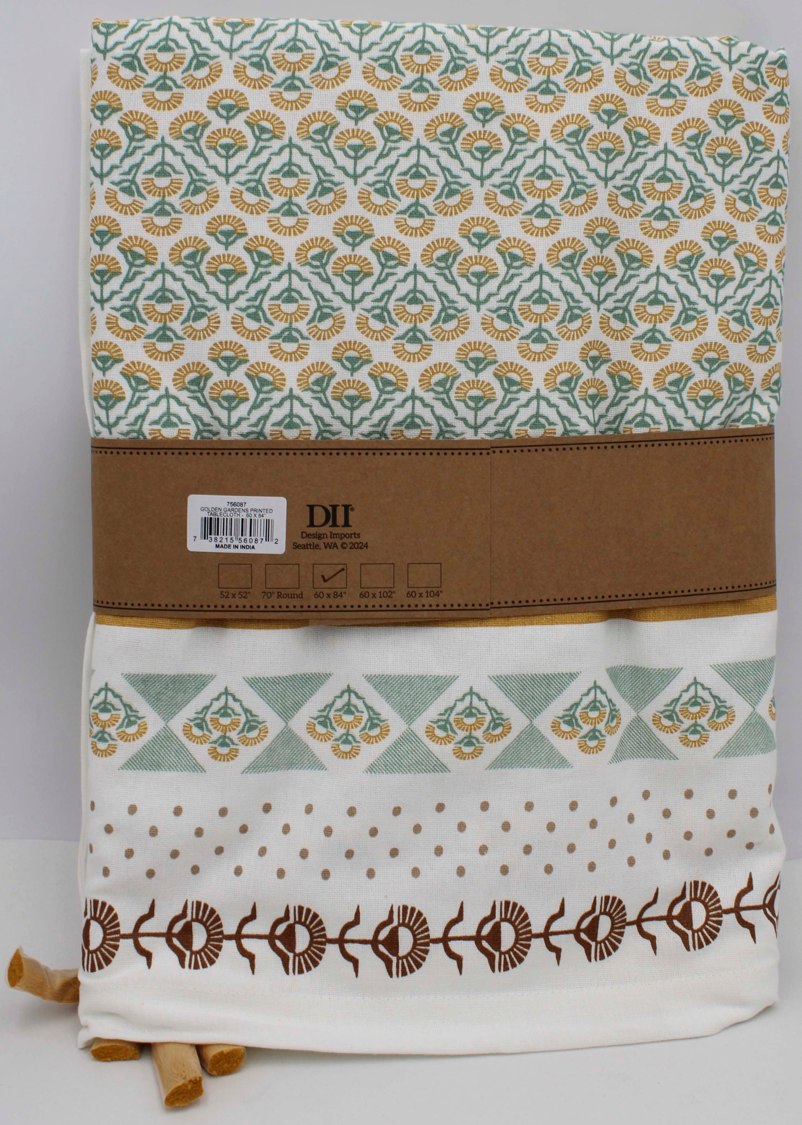 TABLECLOTH -  60 X 84 GOLDEN GARDENS PRINTED