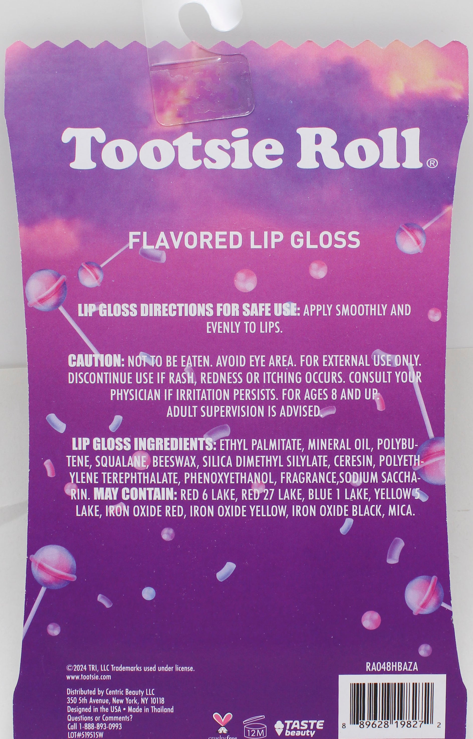 TOOTSIE ROLL 5ct FLAVORED LIP GLOSS SET NI