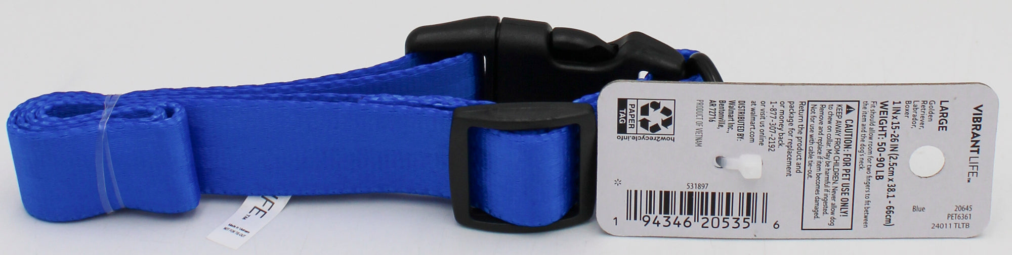 VIBRANT LIFE LARGE SOLID COLLAR BLUE