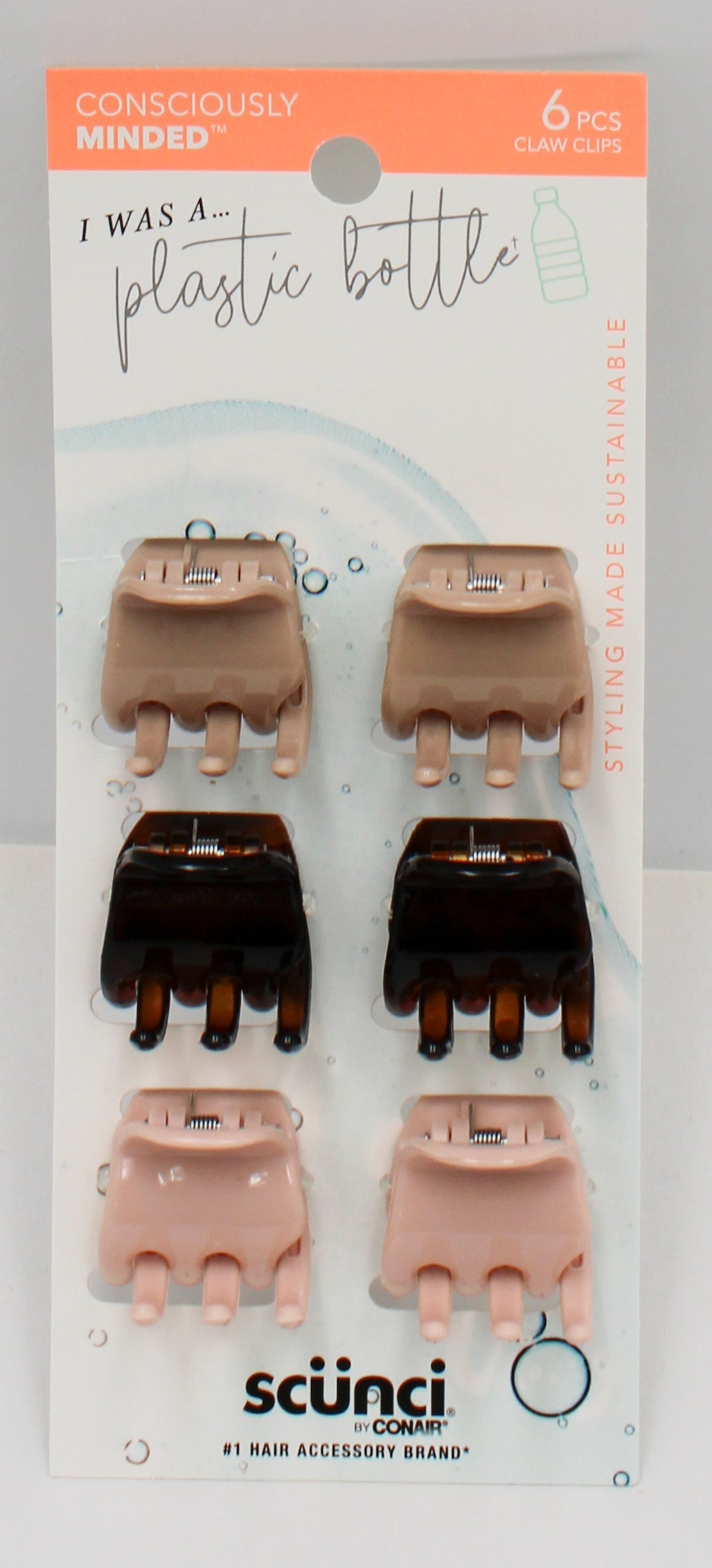 CONAIR 3-PRONG JAW CLIPS 6ct NI