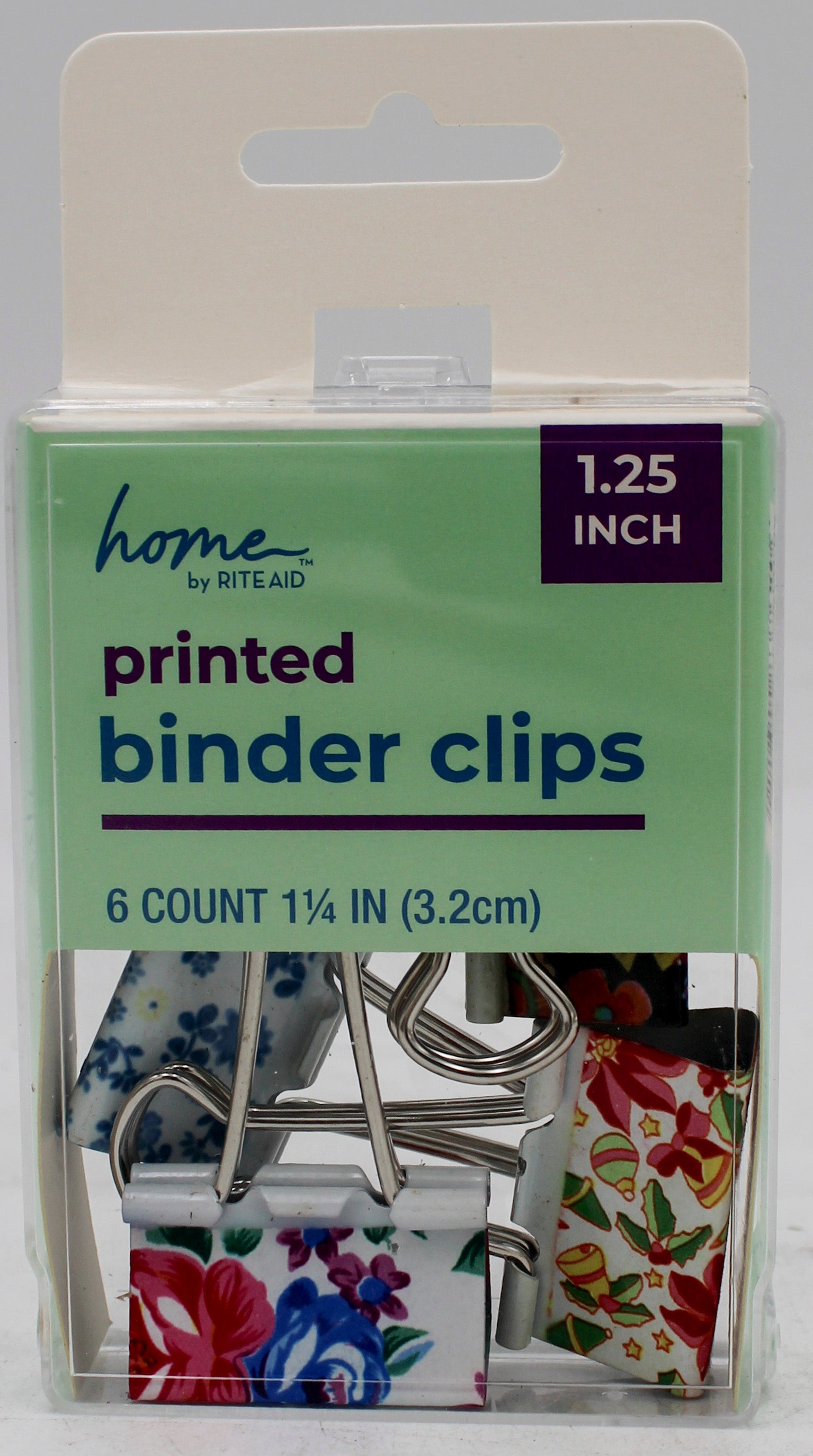 PRINTED BINDER CLIPS 1.25IN 6CT
