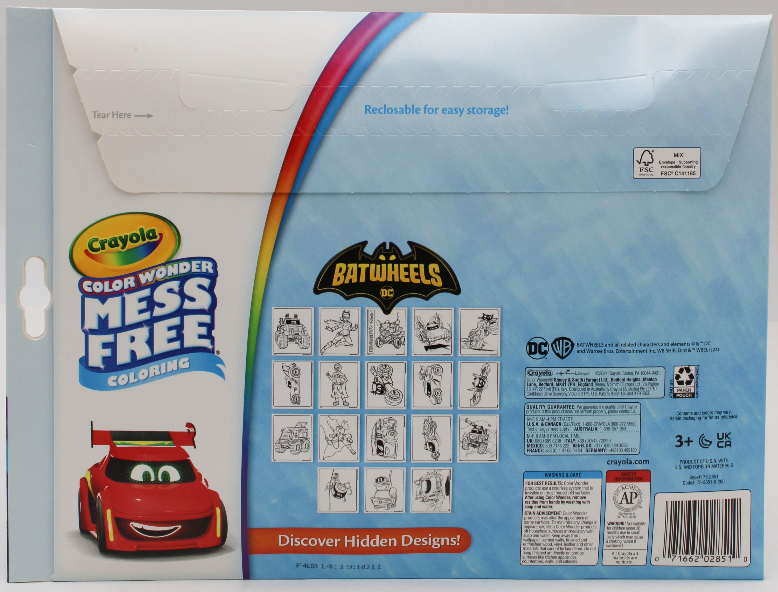 CRAYOLA Color Wonder Coloring Pad & Markers Batwheels NI Set