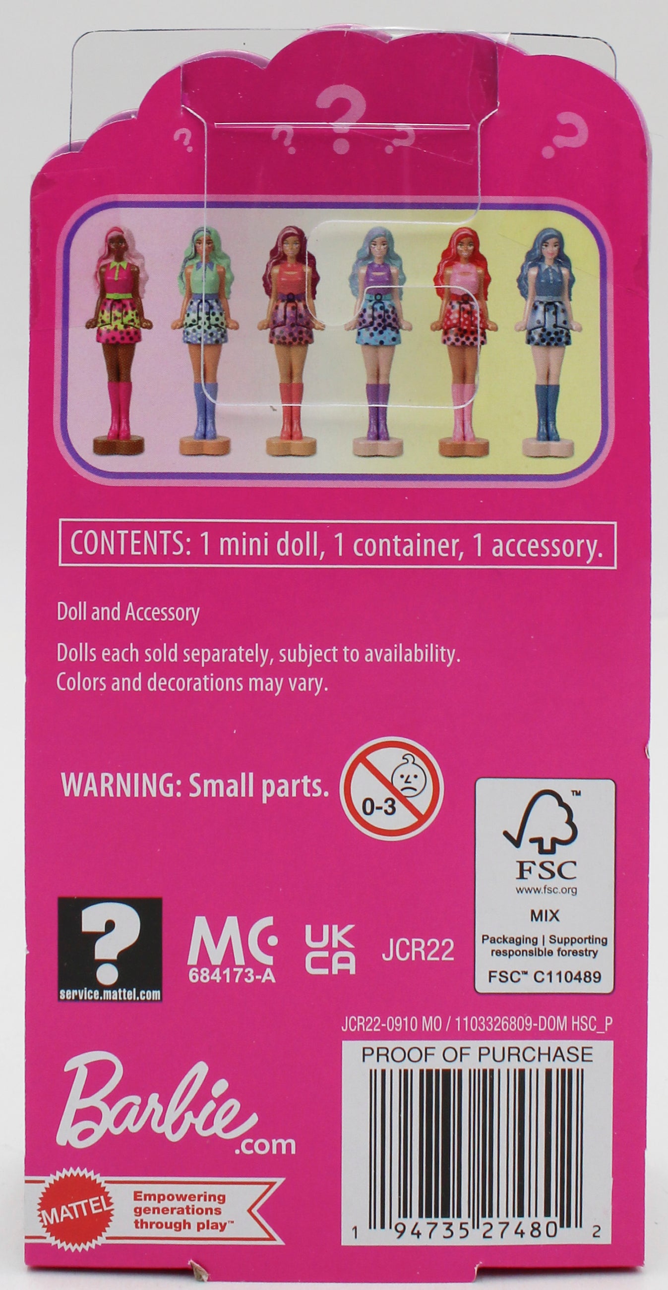 BARBIE MINI BARBIELAND POP REVEAL DOLL