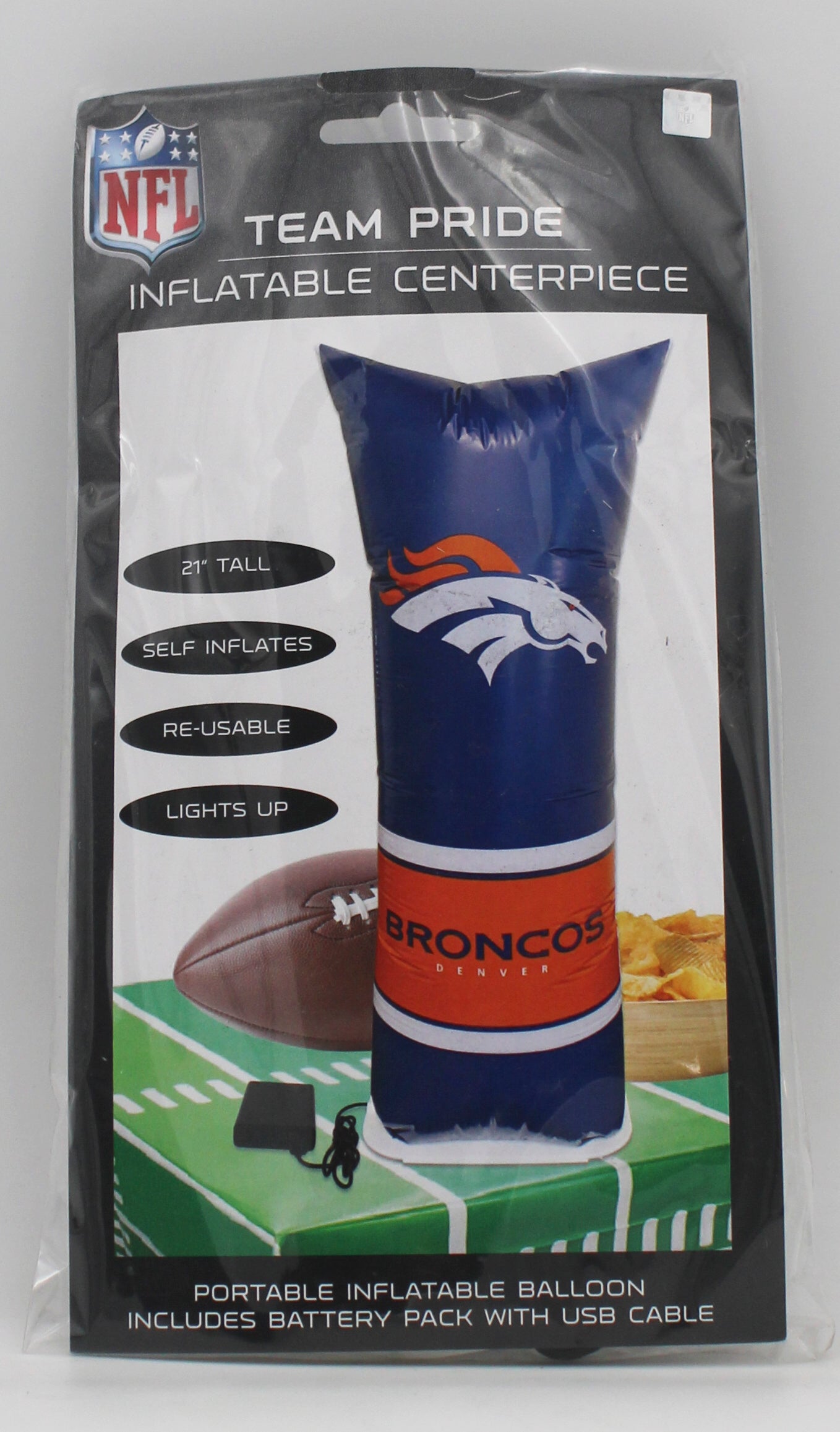 OFFICIALLY LICENCED DENVER BRONCOS TABLETOP INFLATABLE CENTERPIECE