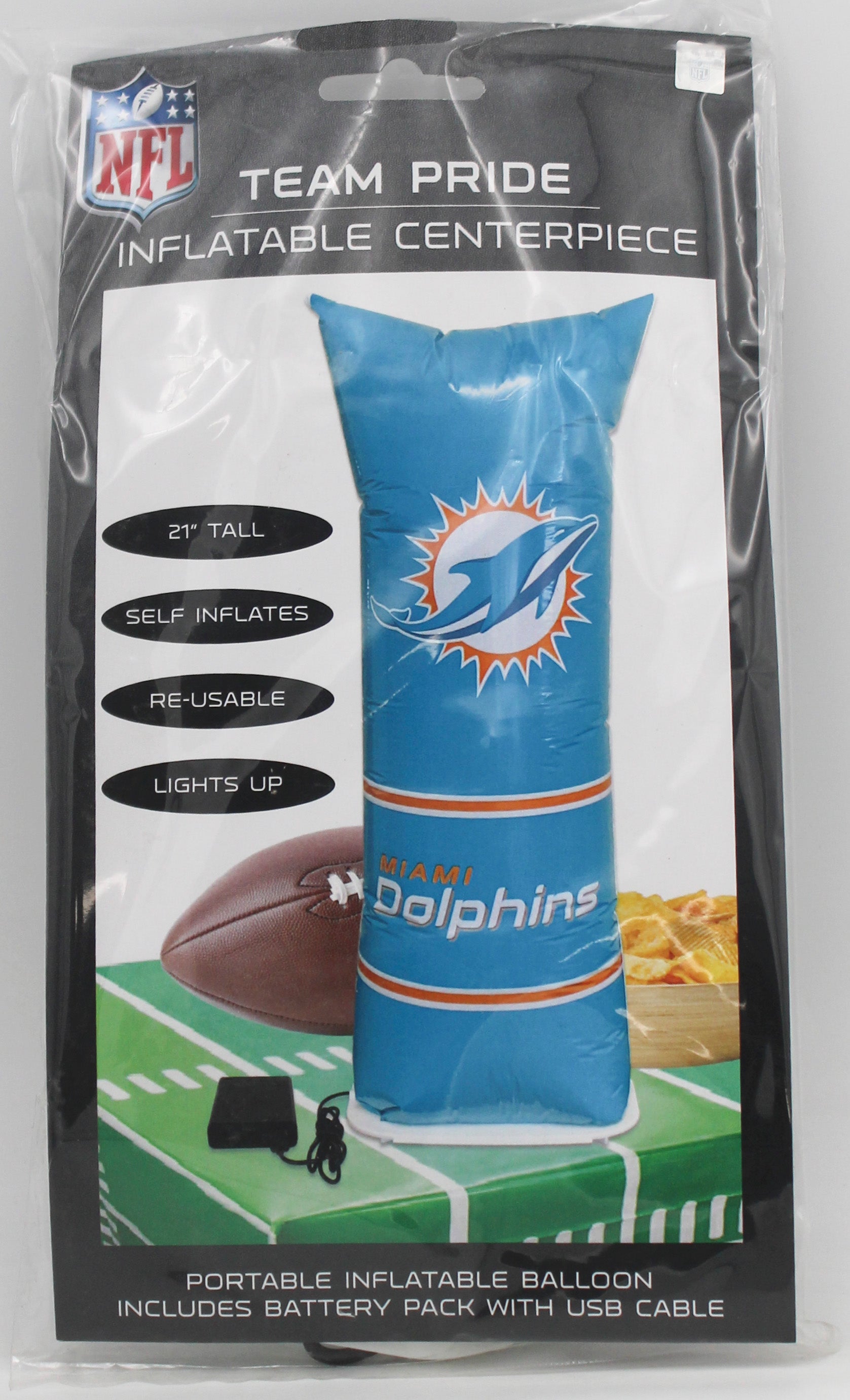 OFFICIALLY LICENCED MIAMI DOLPHINS TABLETOP INFLATABLE CENTERPIECE