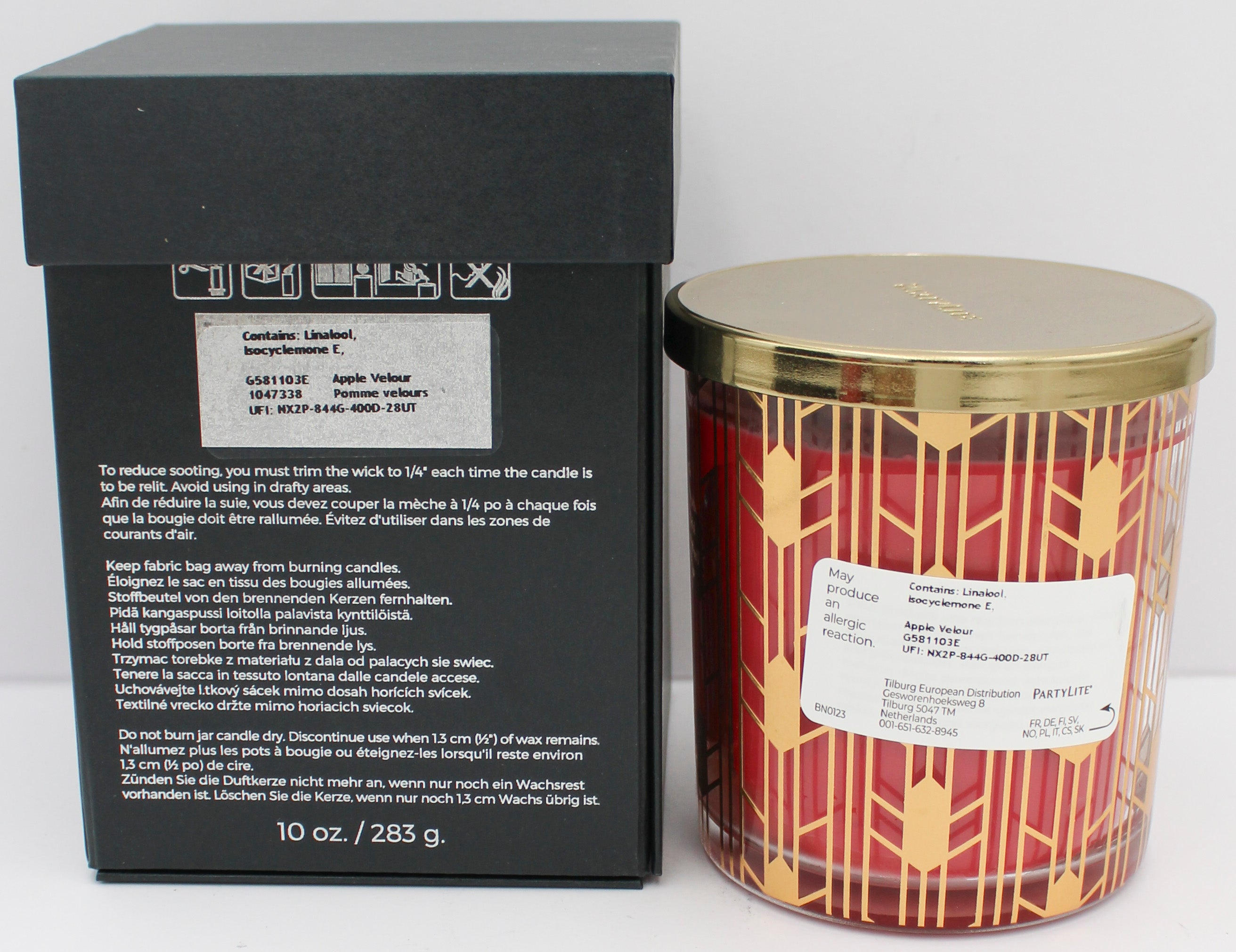 PARTYLITE AFTER DARK APPLE VELOUR SCENTED JAR CANDLE 10oz