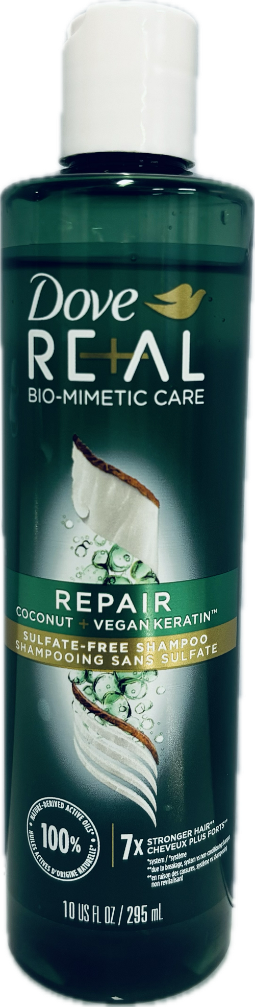 DOVE REAL BIO MIMETIC CARE REPAIR SHAMPOO 10oz COCONUT+VEGAN KERATIN