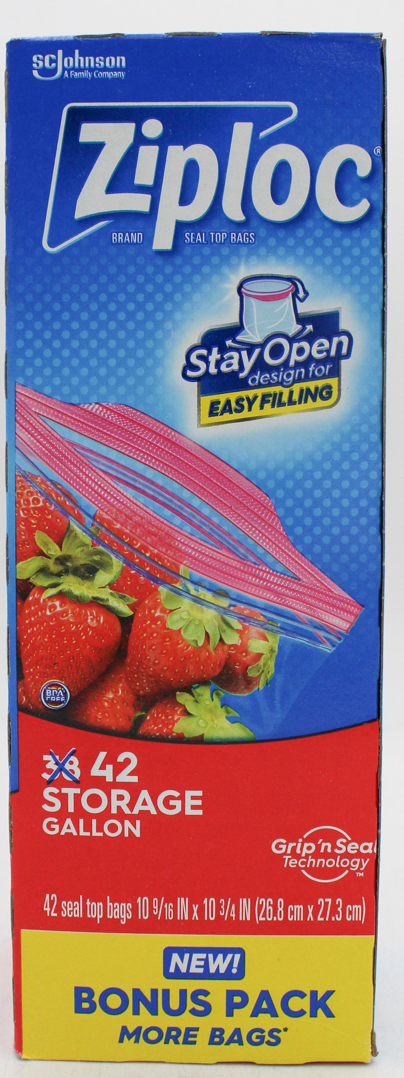 SP ZIPLOC BAG STORAGE 42CT GALLON