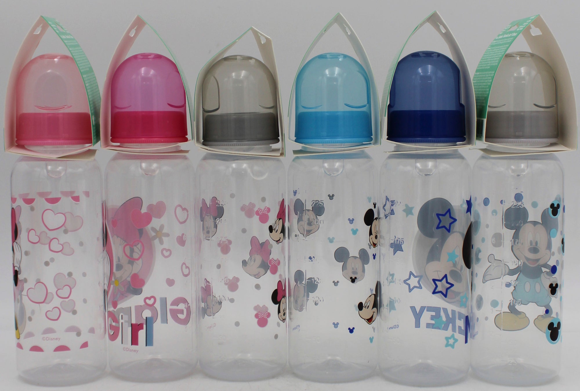 DISNEY BABY 9OZ ASST MINNIE/MICKEY BABY BOTTLE  -  CAN BE SOLD IN U.S.A NI