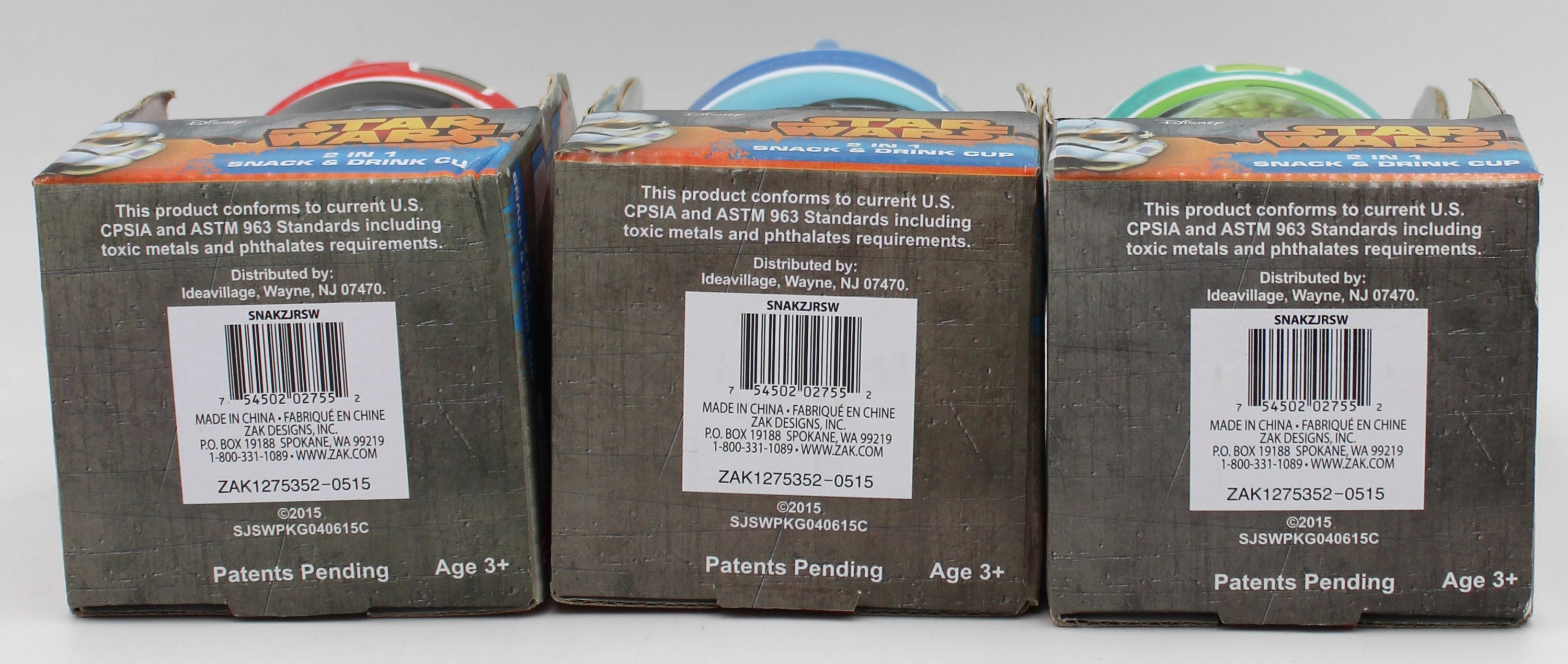 ASTV SNACKEEZ JR STAR WARS . 2-IN-1 SNACK & DRINK 8OZ. CUP  ASSORTED NI.