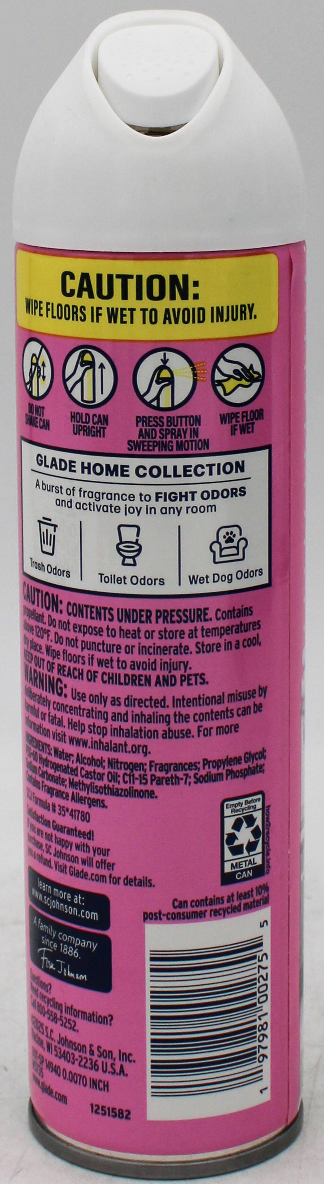 SP GLADE AIR FRESHENER FIGHTS ODORS 7.3oz PASSION FRUIT