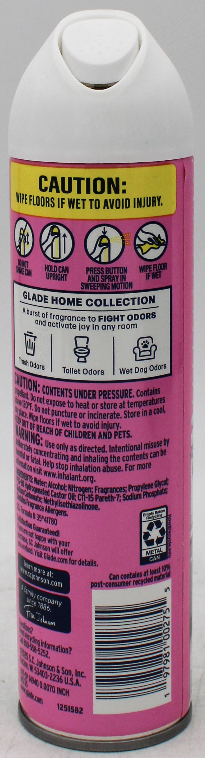 SP GLADE AIR FRESHENER FIGHTS ODORS 7.3oz PASSION FRUIT