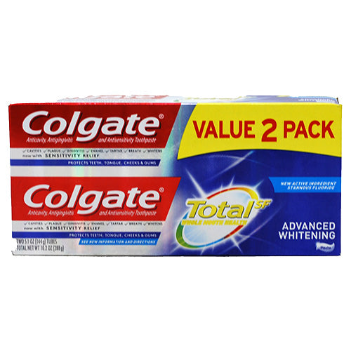 COLG TOTAL T/PASTE 5.1oz/2CT(1/23)ADV.WHTNG NI