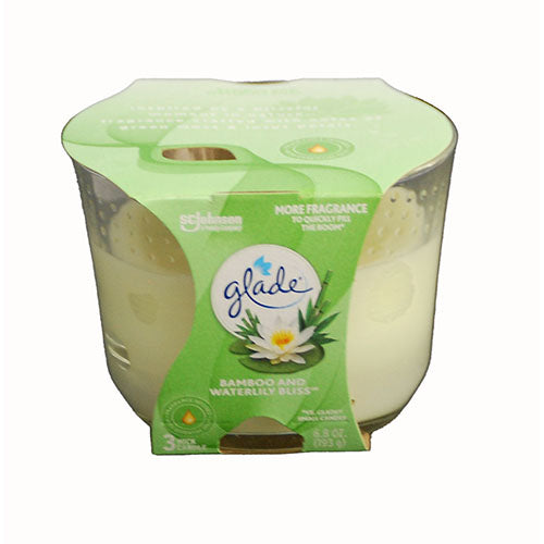 GLADE 3 WICK CANDLE 6.8OZ-BAMBOO AND WATERLILY BLISS