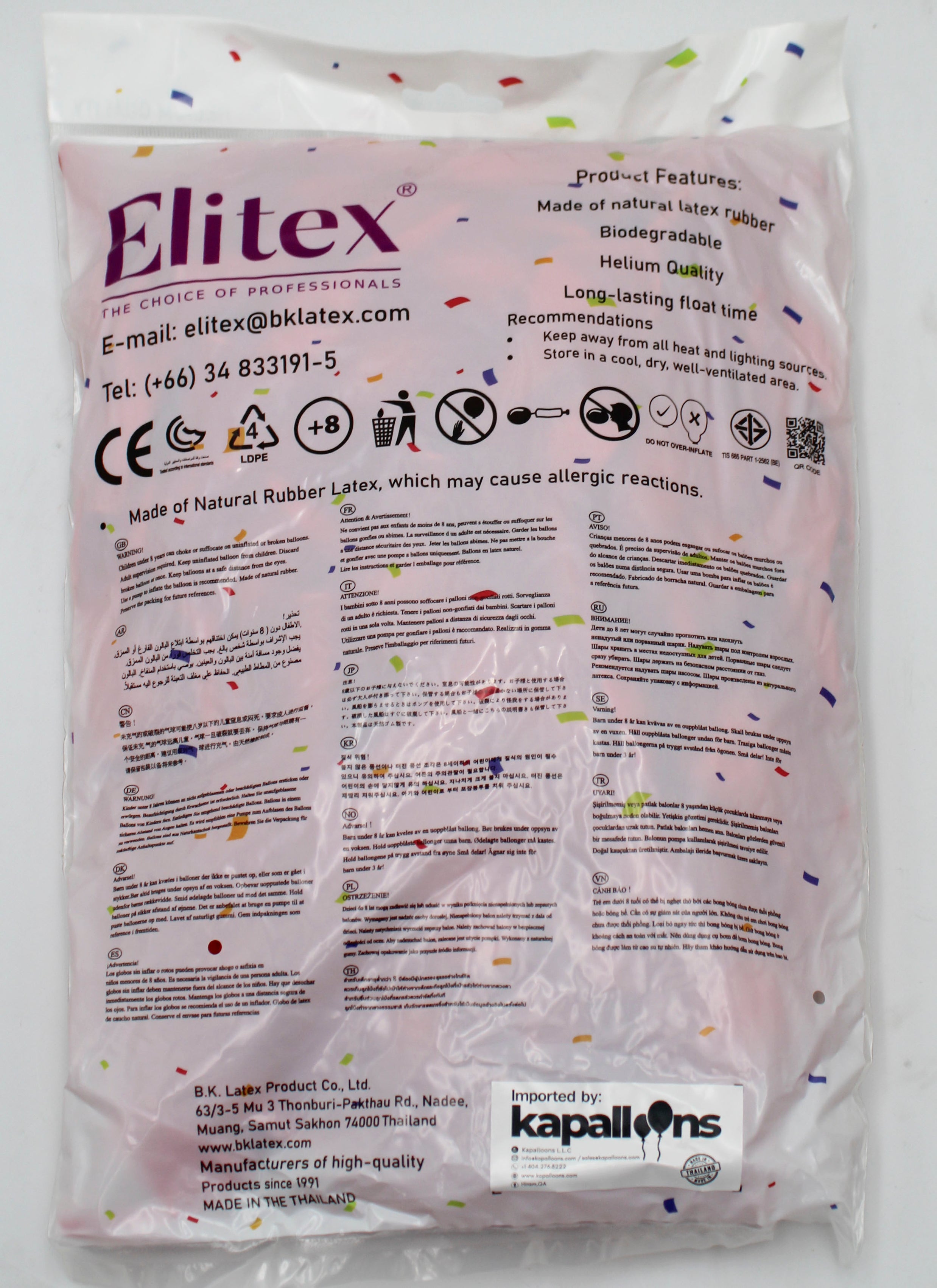 ELITEX 6" RED LINK BALLOON, 100 PACK