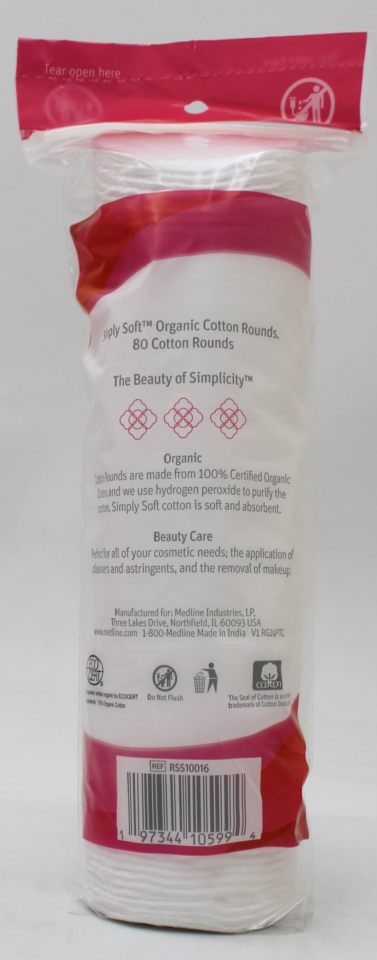 COTTON ROUNDS ORGANIC 80ct DISPLAY NI