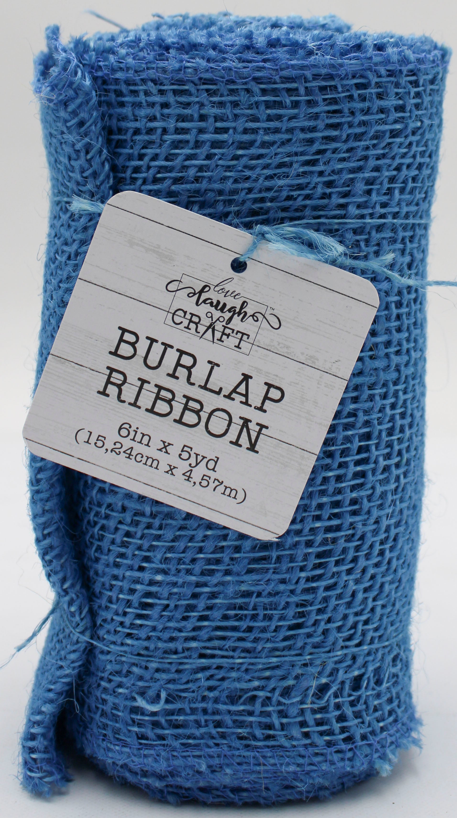 6 IN X 5 YD BURLAP RIBBON - TRANQUIL BLUE