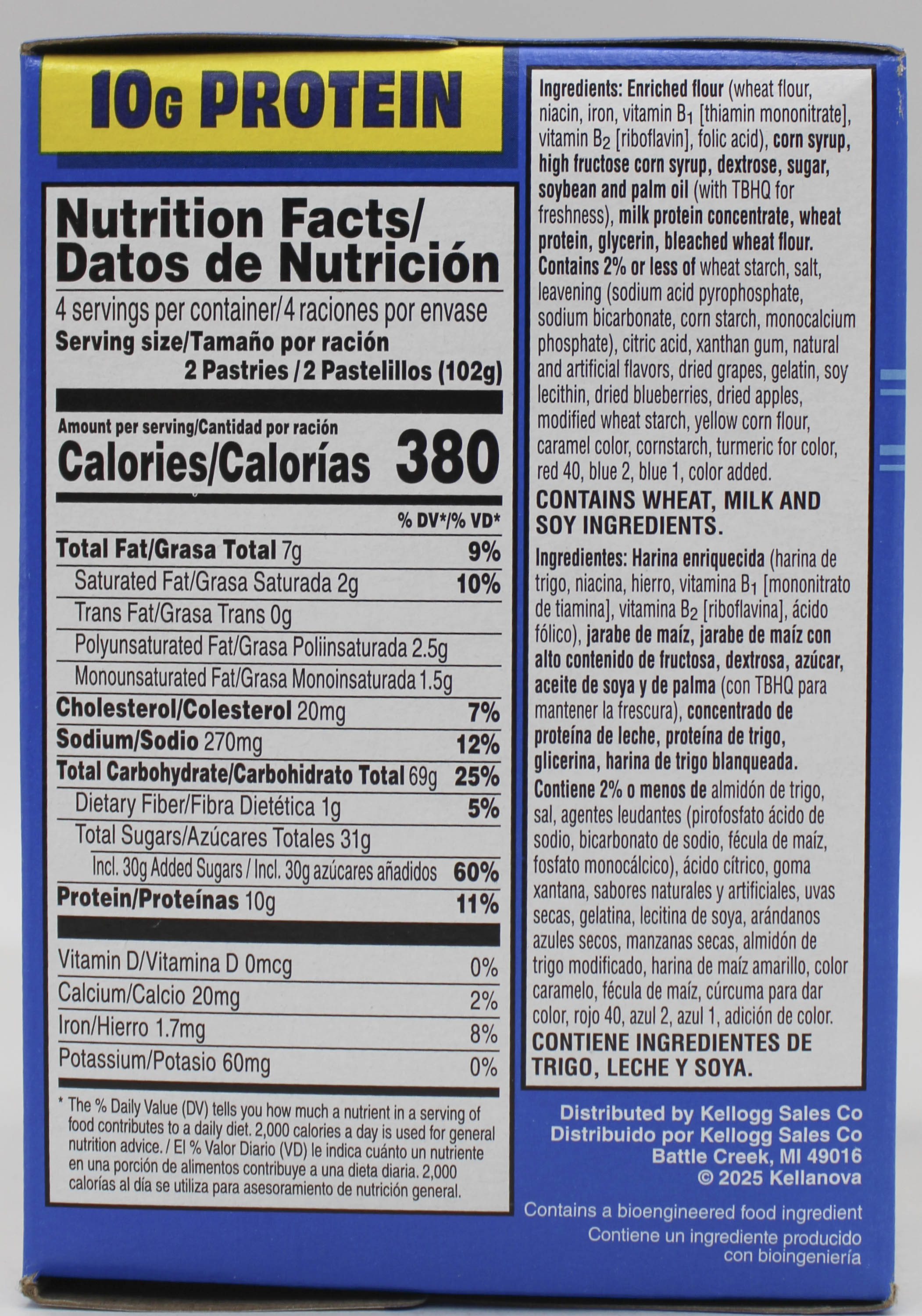 Pop-Tart Protein Frosted Blueberry 8ct 14.3oz (2-Pack)
