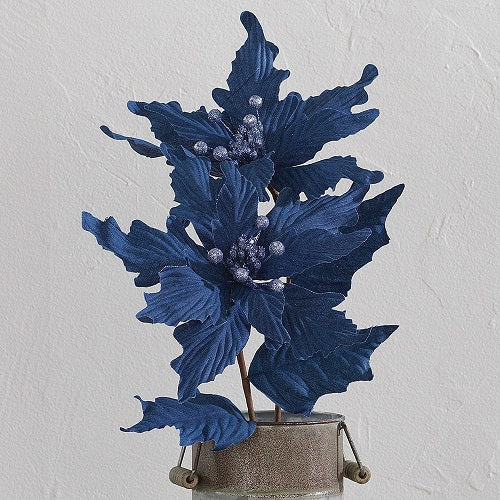 DENIM POINSETTA STEM 2pc SET 20"L