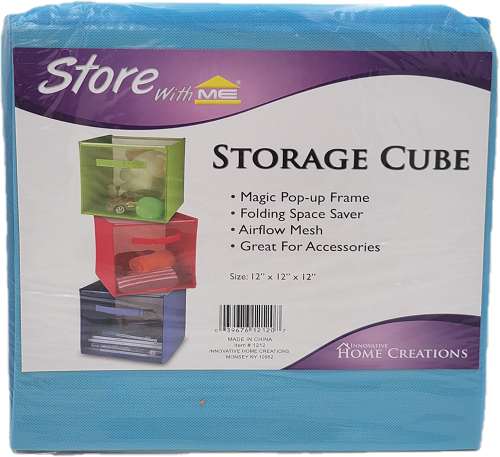 HOME CREATIONS STORAGE CUBE 12x12x12x LIGHT BLUE