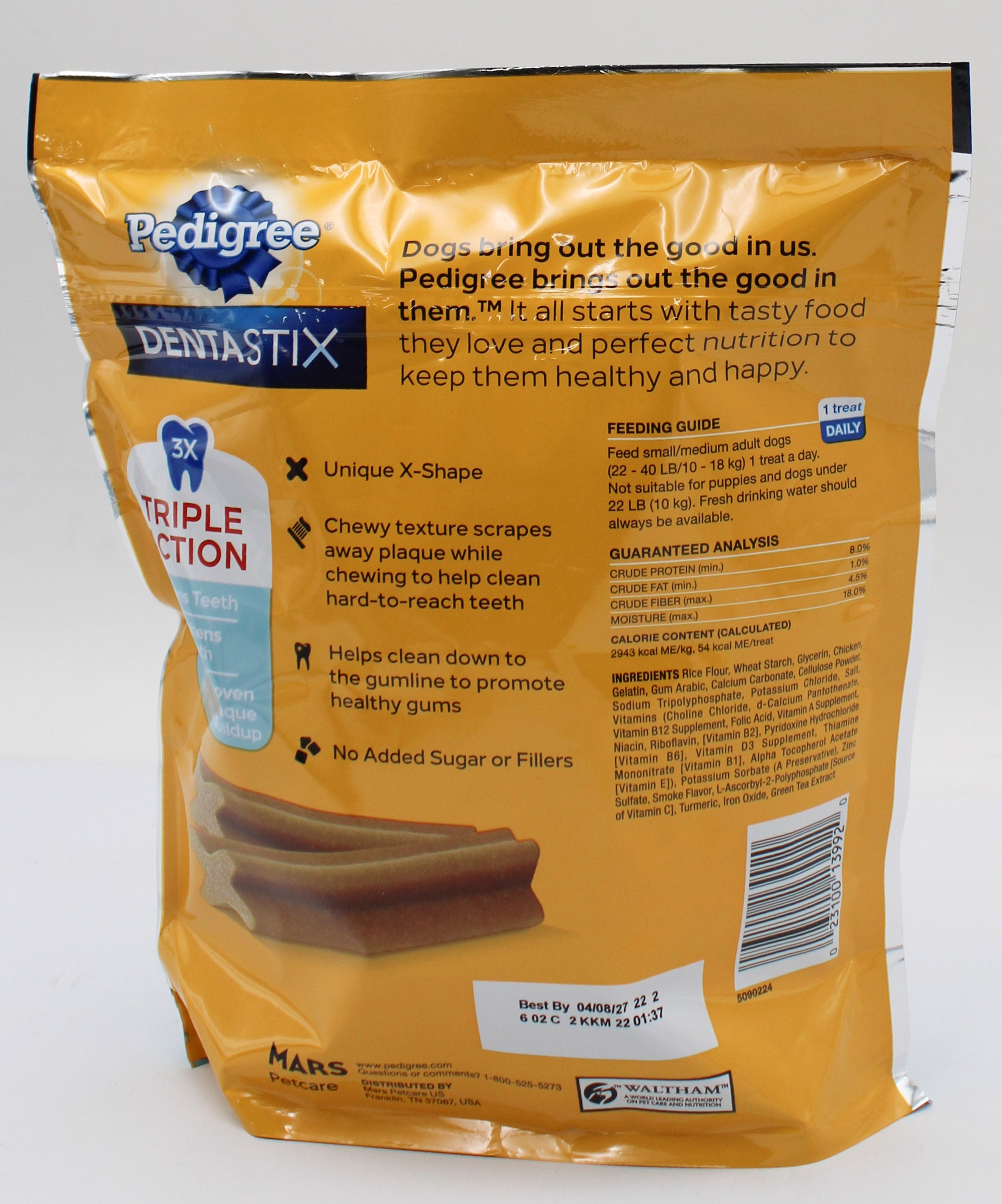 PEDIGREE DENTASTIX ORIGINAL SMALL/MEDIUM TREATS FOR DOGS (25 PK) BB 4/8/2027