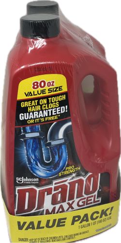 SP DRANO MAX GEL 80OZ VALUE PACK PRO STRENGTH 2CT