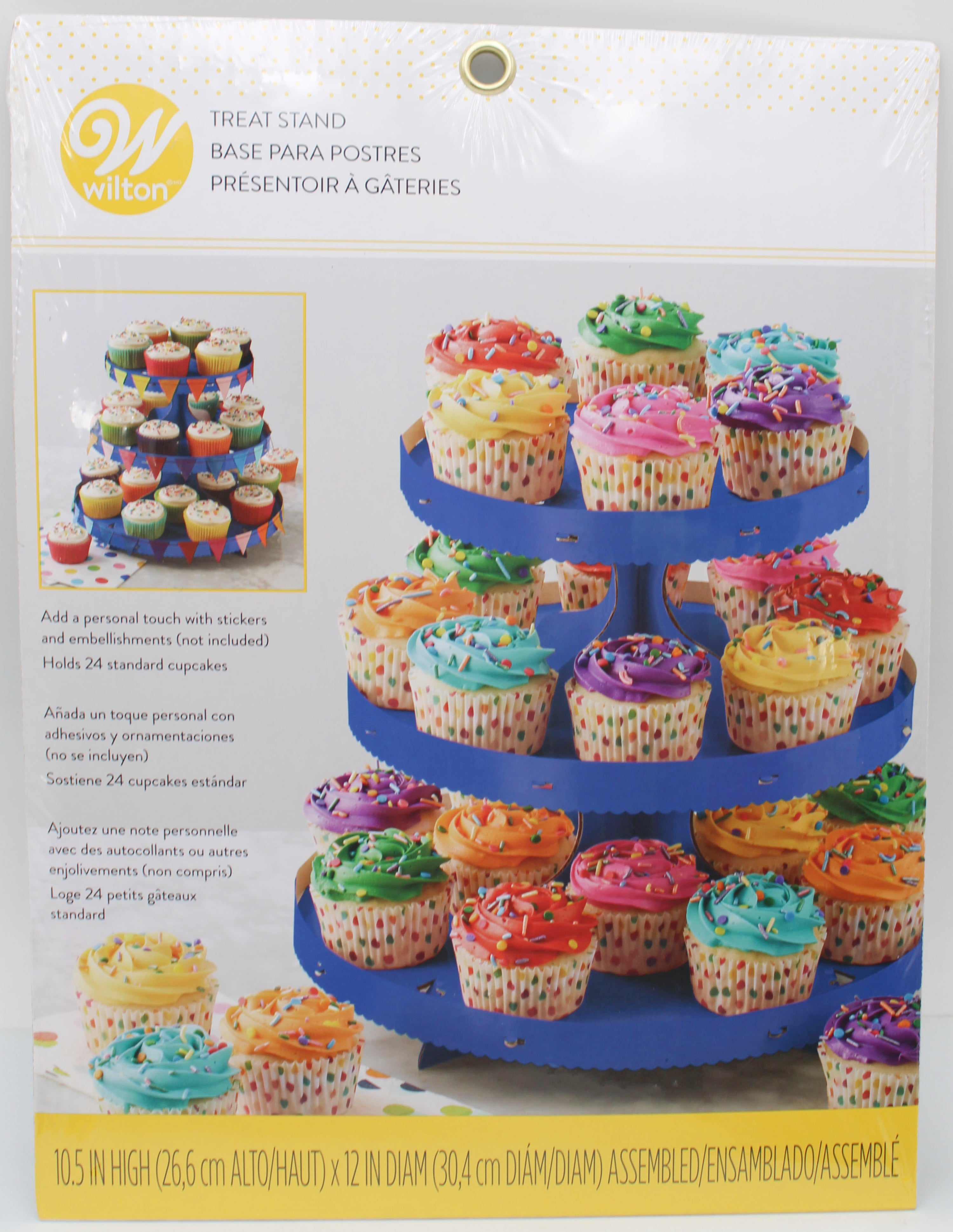 10.5 INCH WILTON 3 TIER TREAT STAND - BLUE