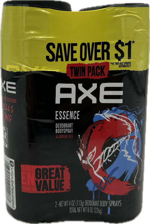 AXE BODY SPRAY ESSENCE 2ct 4oz