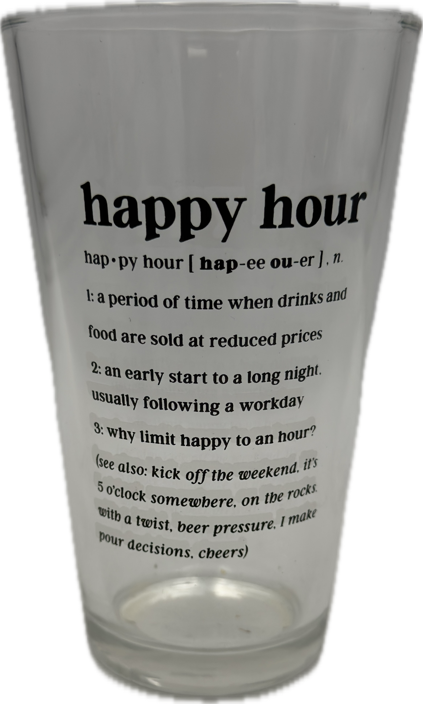 HAPPY HOUR PINT GLASS 16OZ