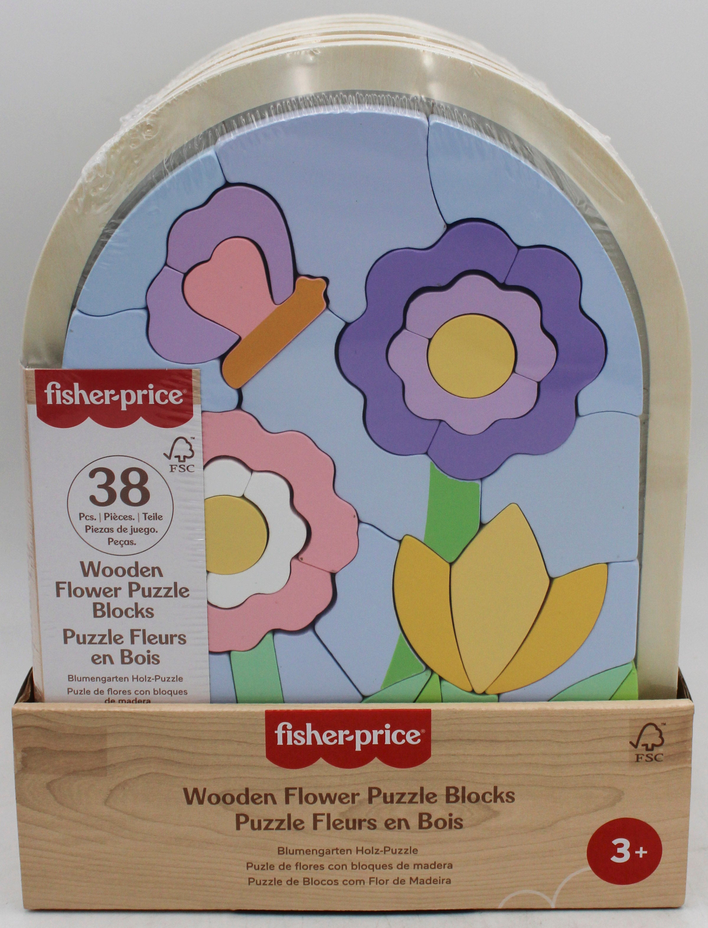 FISHER-PRICE WOODEN FLOWER PUZZLE BLOCKS