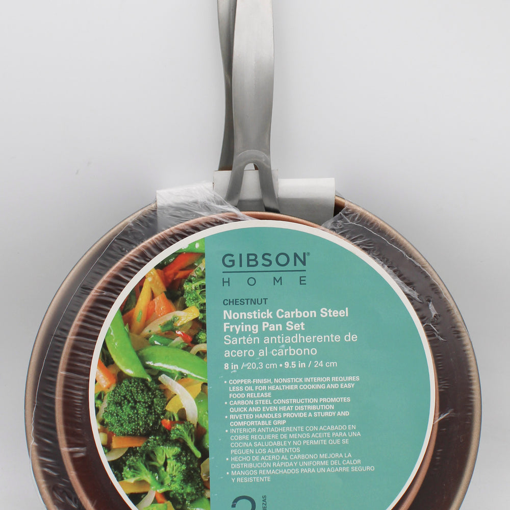 GIBSON HOME NON-STICK FRYING PAN 2pc SET 9.5in & 8in NI