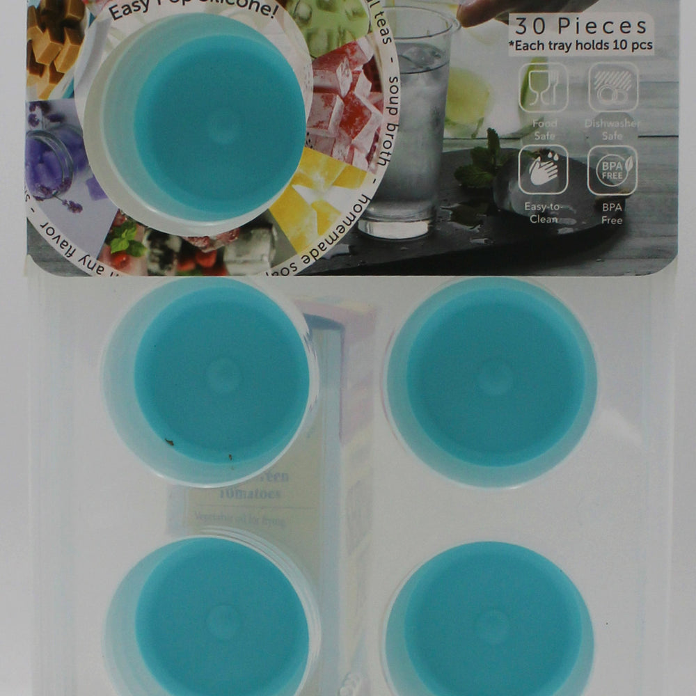 EDGE 3PK JUMBO ROUND POP OUT ICE PACK TRAY -TEAL