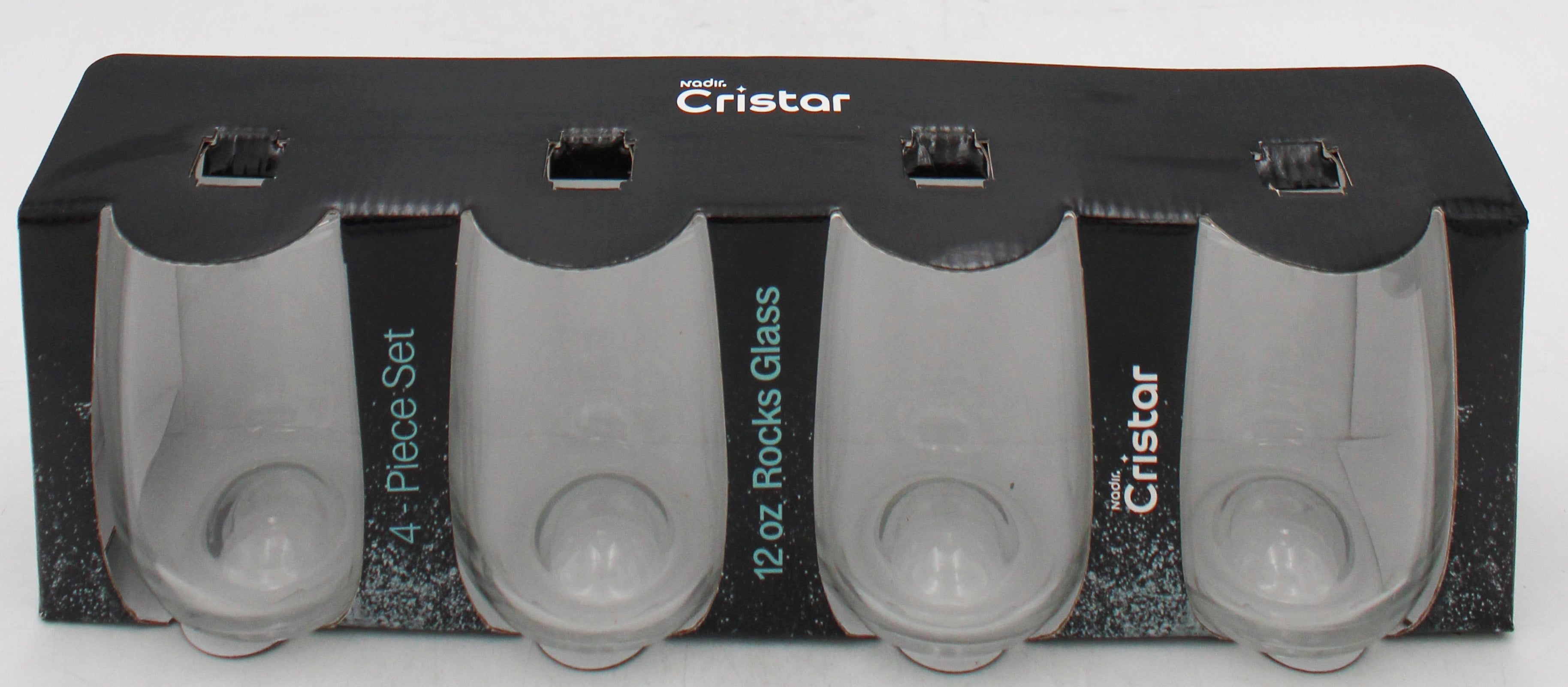 AGUA ROCKS GLASS GLOSSY SLEEVE SET 4ct 12oz