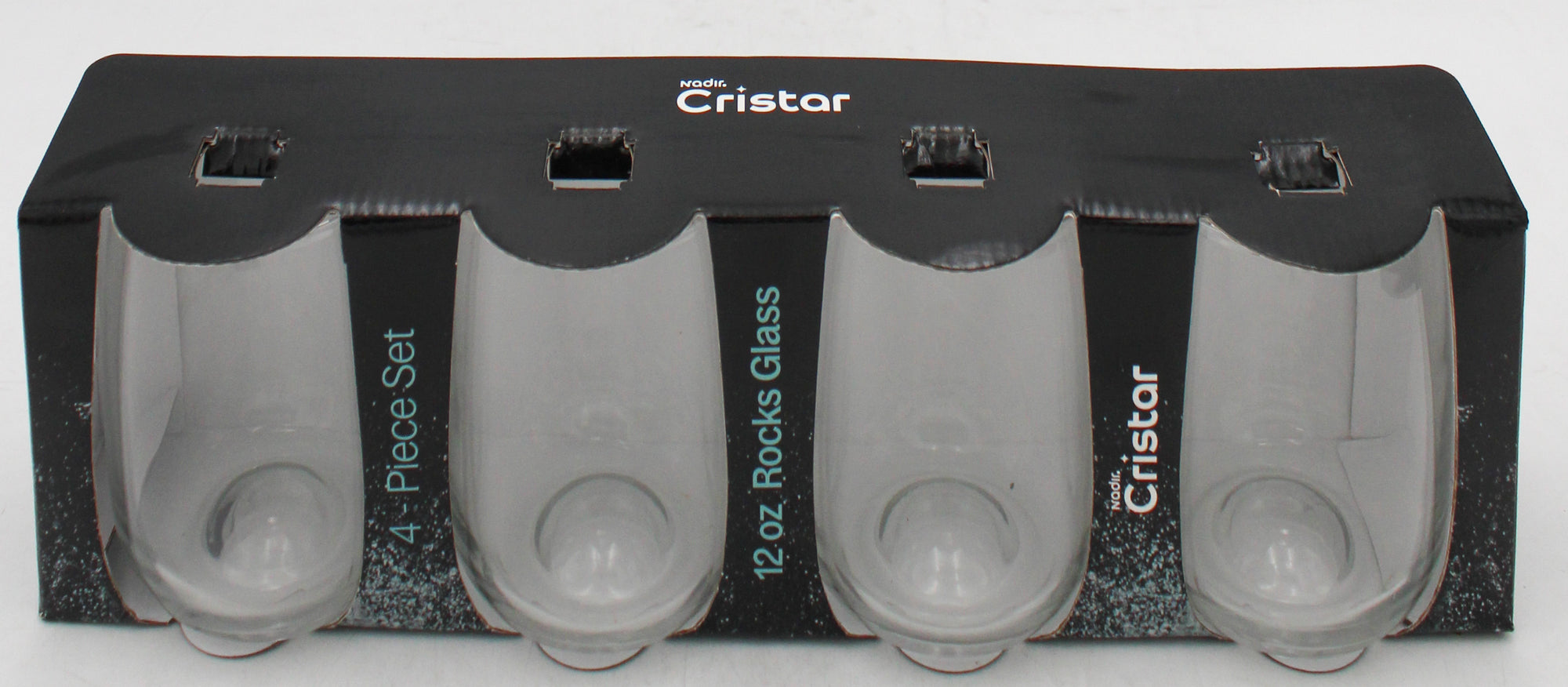 AGUA ROCKS GLASS GLOSSY SLEEVE SET 4ct 12oz