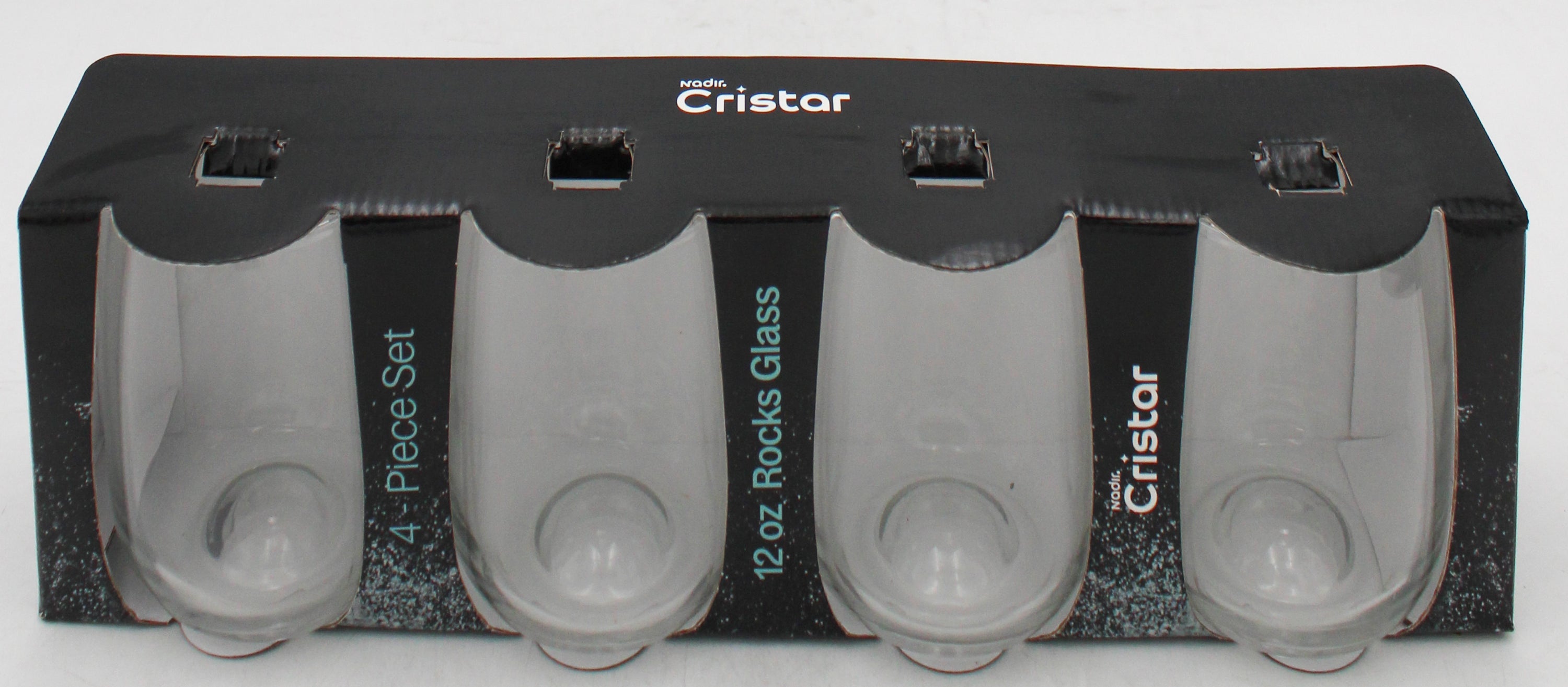 AGUA ROCKS GLASS GLOSSY SLEEVE SET 4ct 12oz