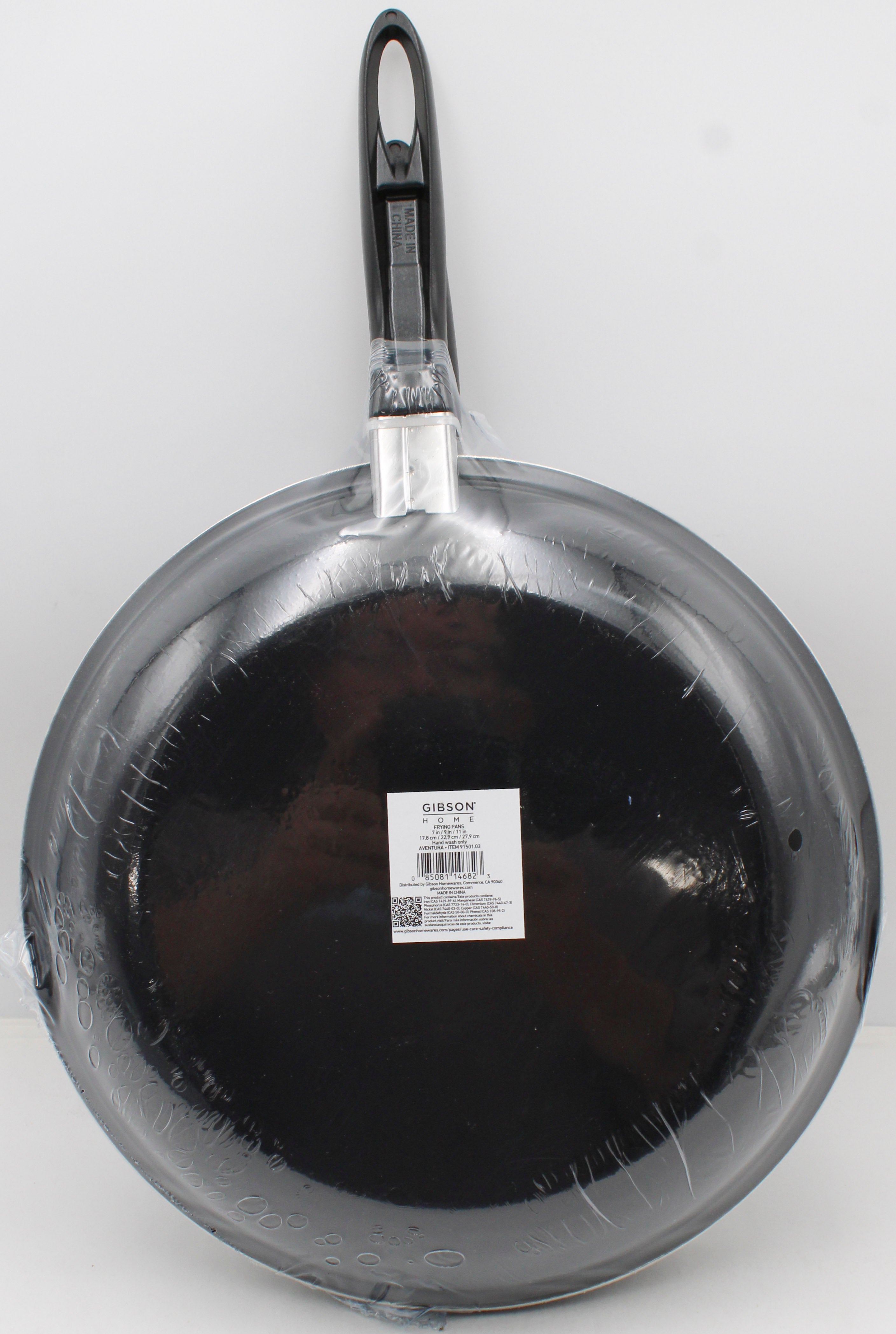 GIBSON AVENTURA 3pc FRYING PAN SET - BLACK NI