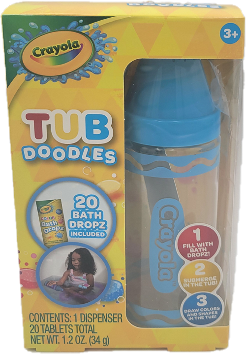 CRAYOLA TUB DOODLES 20CT BATH DROPZ + 1DISPENSER 1.2oz  AGES 3+  NI