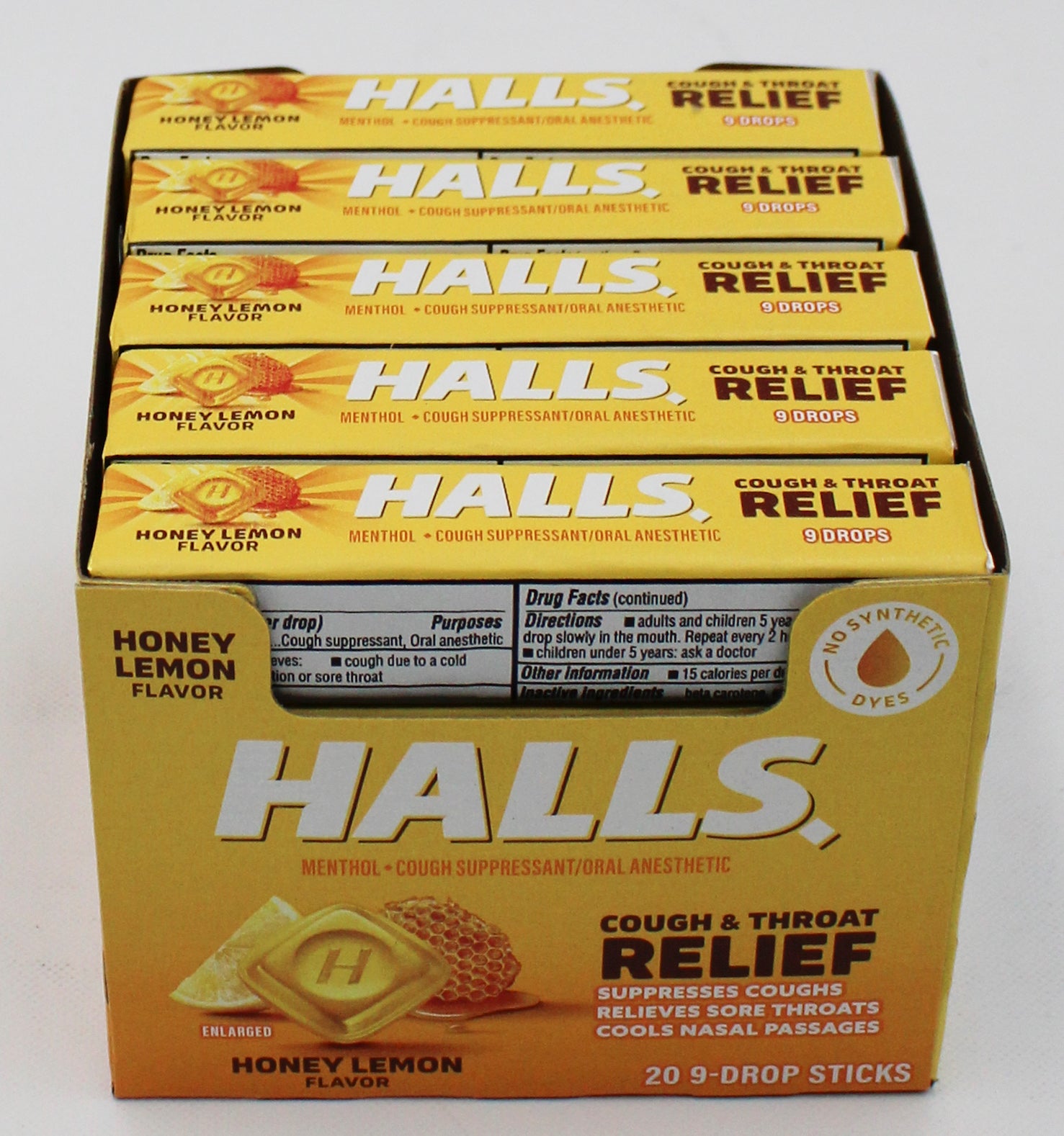HALLS HONEY LEMON  9PC TRAY  EXP 3/10/27