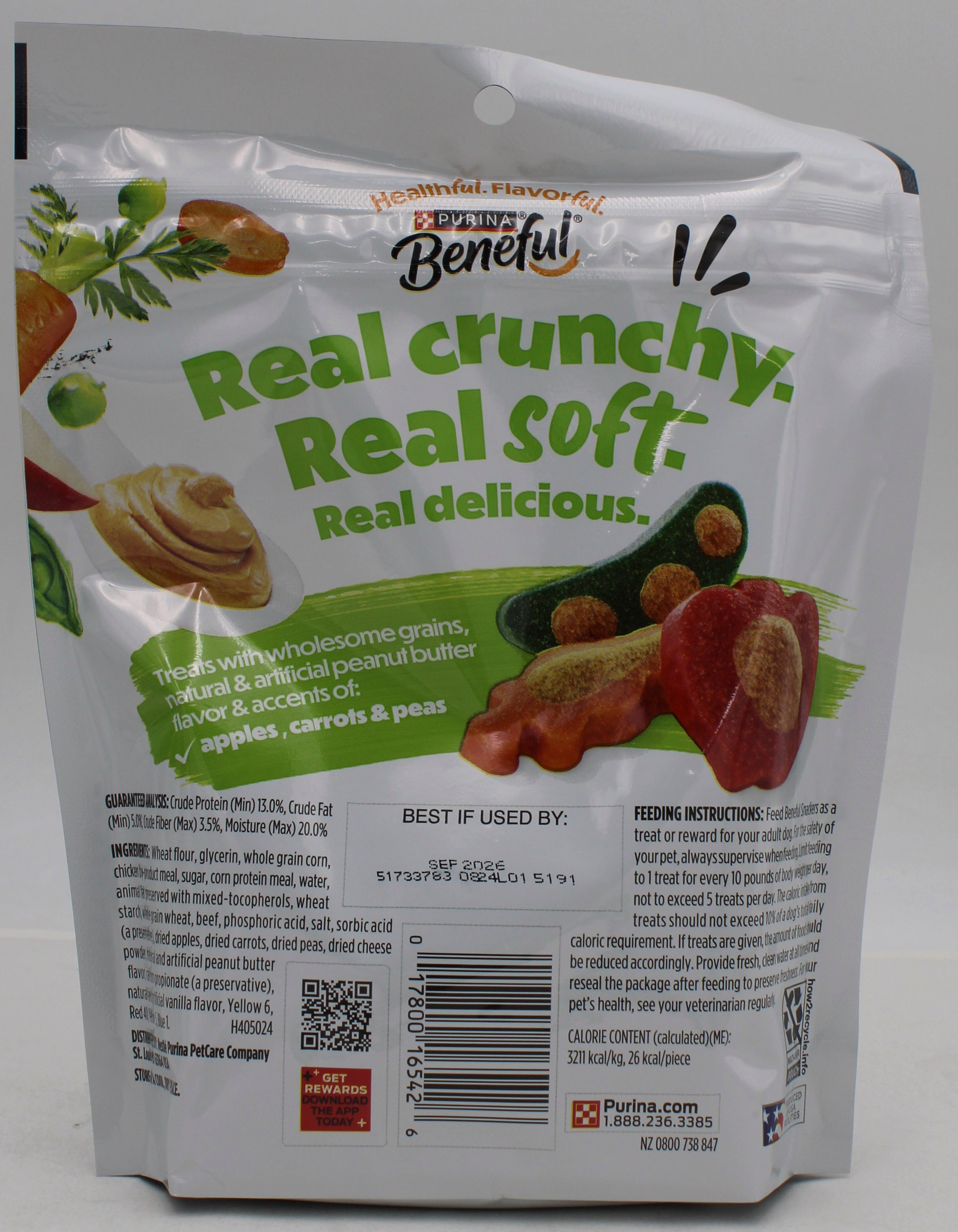 PURINA BENEFUL BAKED SNACKERS PEANUT BUTTER 9.5oz BB 9.30.26 NI
