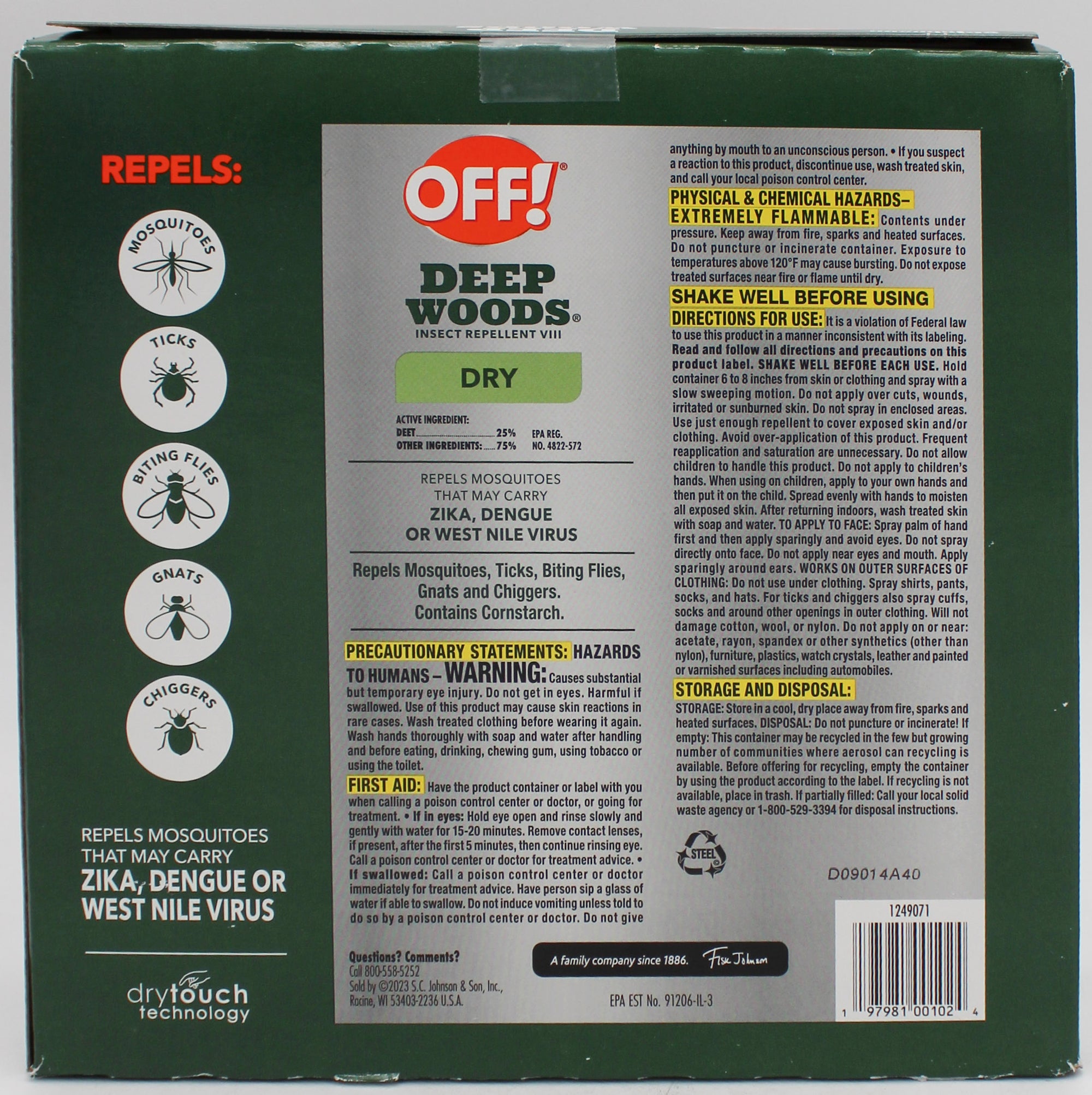 SP PEST2025 OFF DEEP WOODS DRY 3CT 2-6oz & 1-4oz PRISTINE