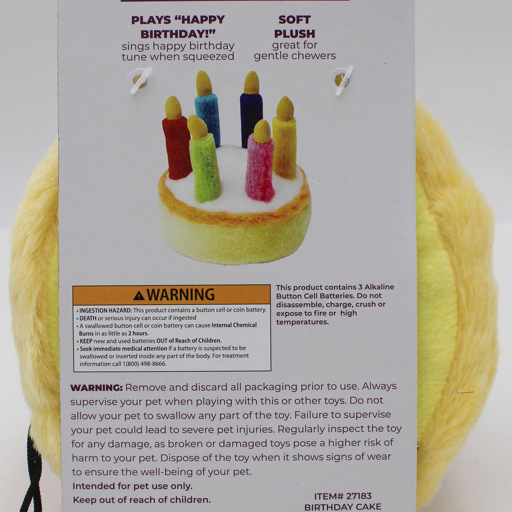 MULTIPET HAPPY BIRTHDAY CAKE 6 CANDLES  DOG TOY - 5.5"