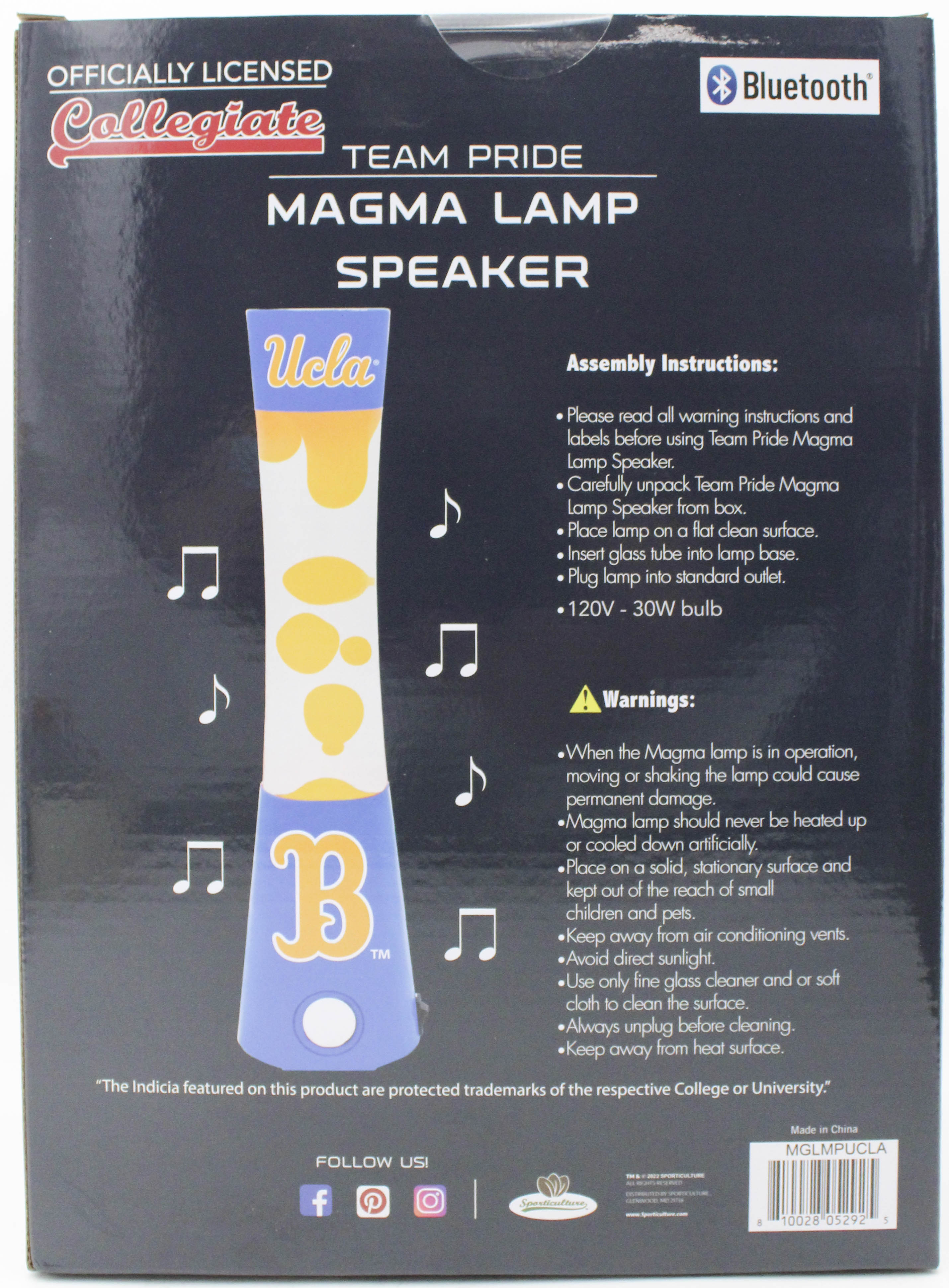 NCAA UCLA BRUINS LAVA LAMP SPEAKER 16.5"