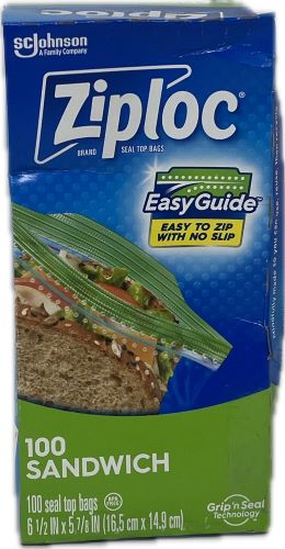 SP ZIPLOC BAGS SANDWICH 100CT (IMPERFECT)